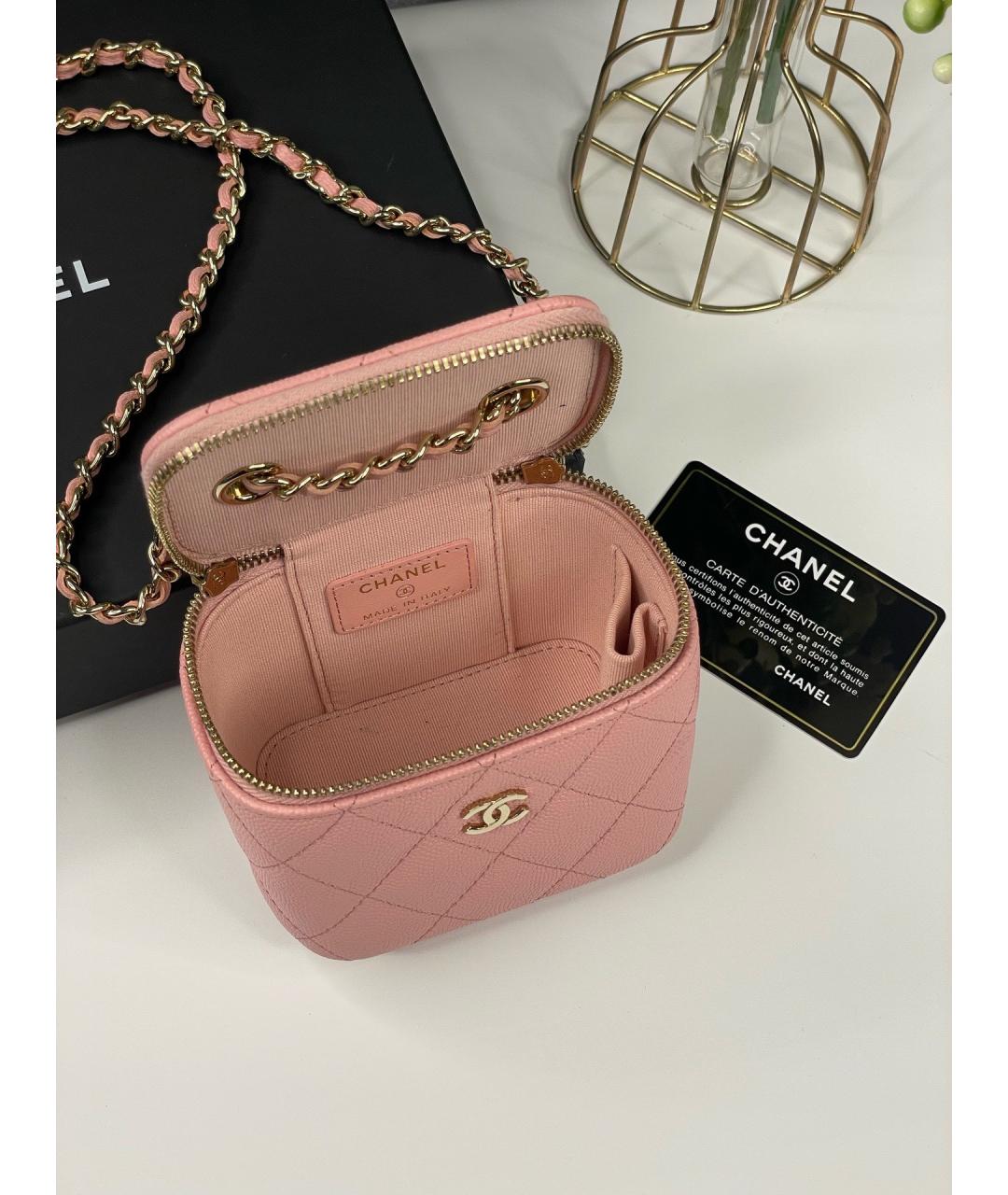 CHANEL Розовая кожаная сумка через плечо, фото 3