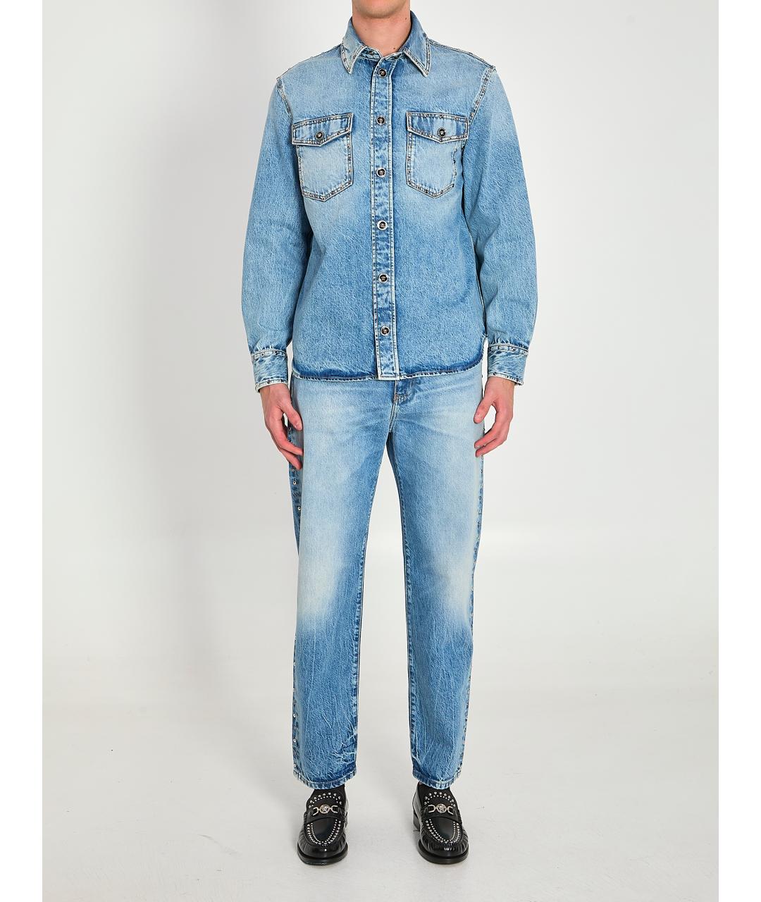 VERSACE Синяя хлопковая куртка, фото 5