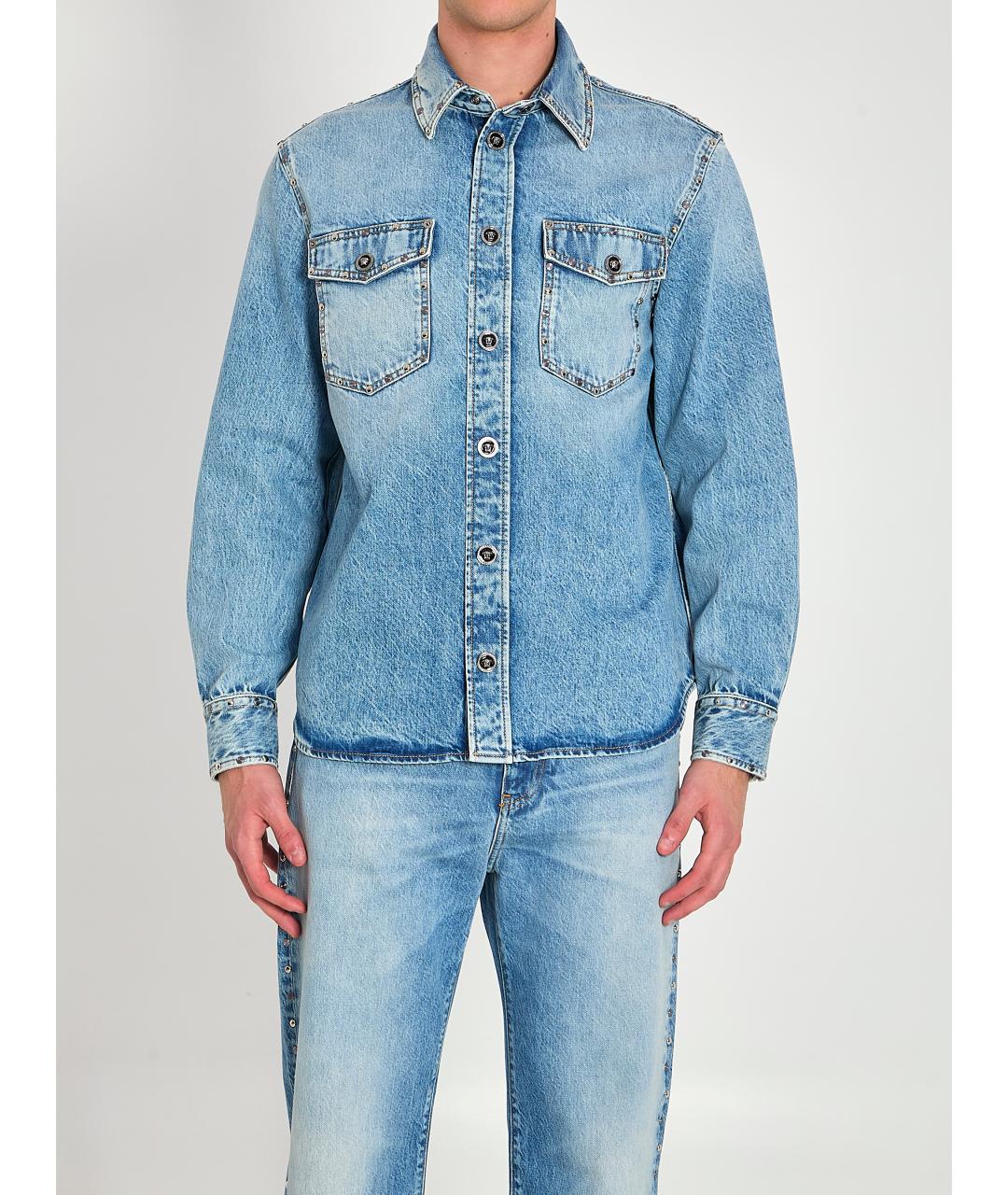 VERSACE Синяя хлопковая куртка, фото 6