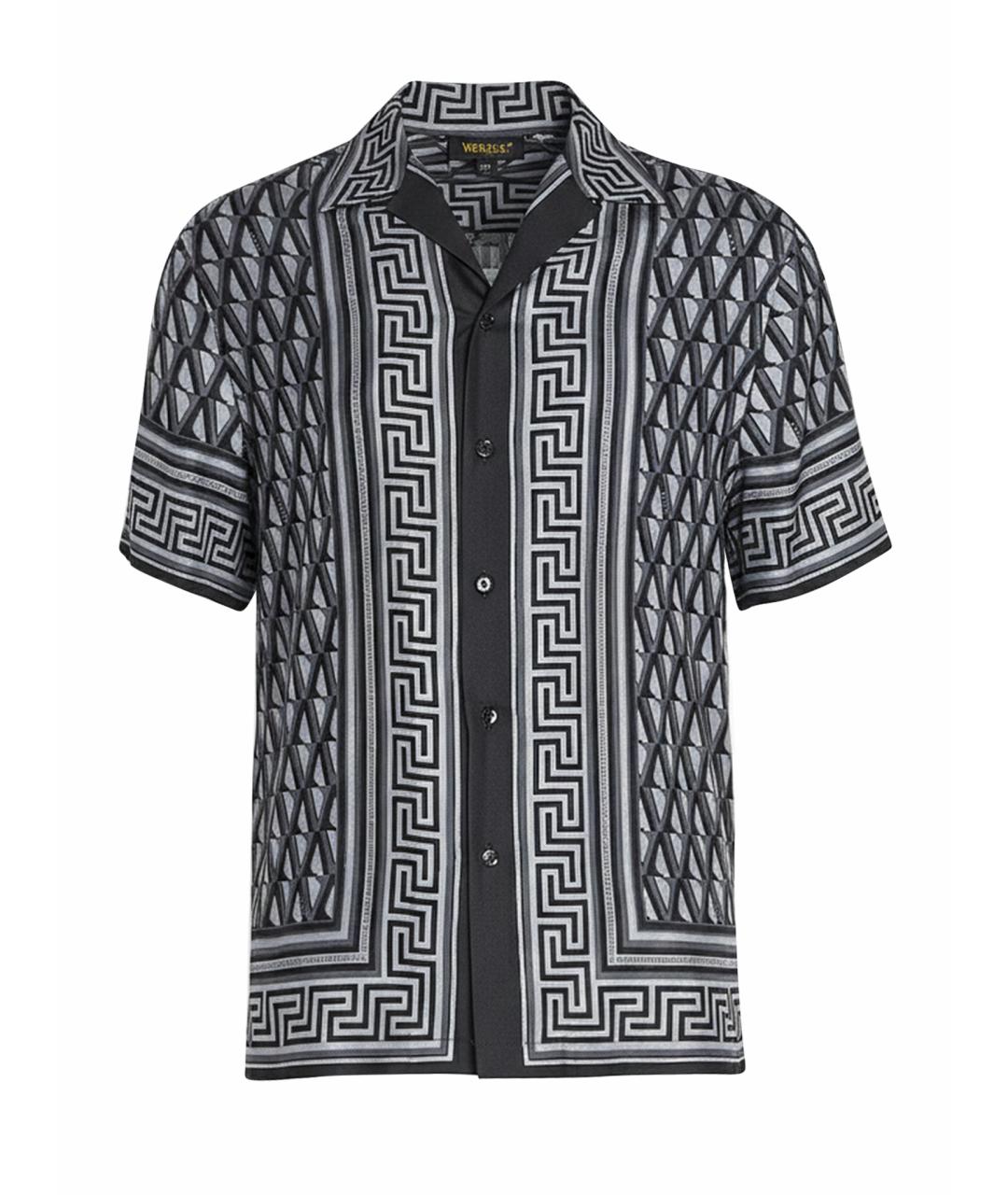 VERSACE Антрацитовая шелковая кэжуал рубашка, фото 1