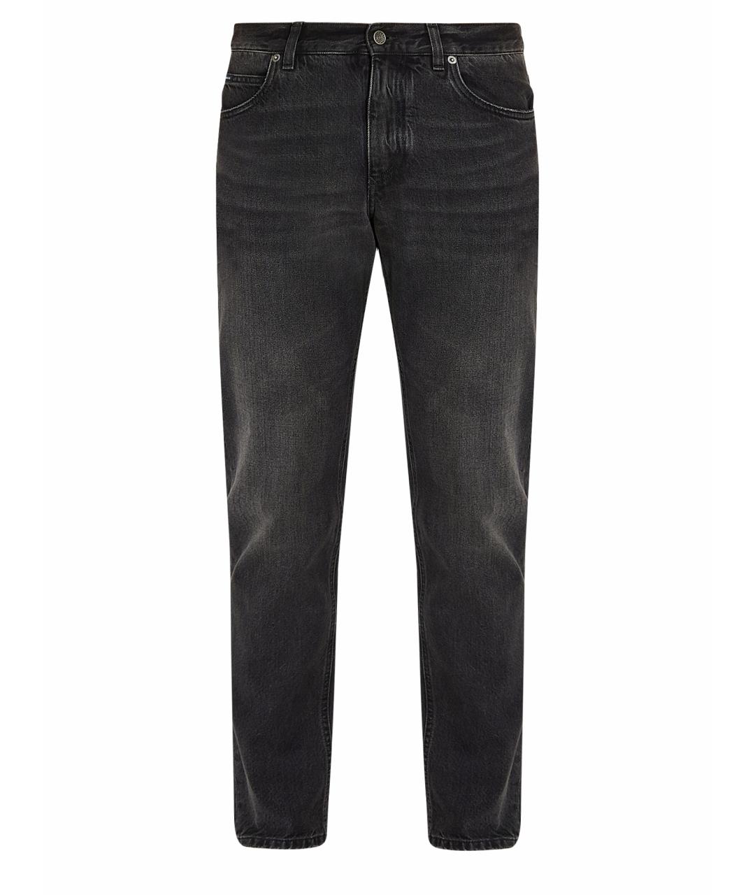 DOLCE&GABBANA Серые хлопковые прямые джинсы, фото 1