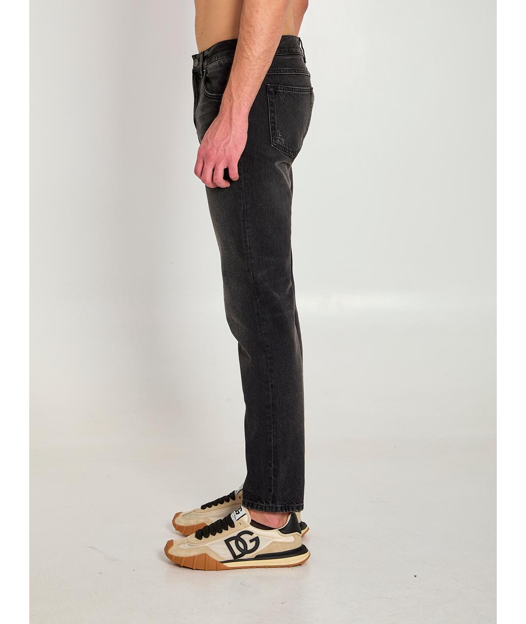 DOLCE&GABBANA Серые хлопковые прямые джинсы, фото 3