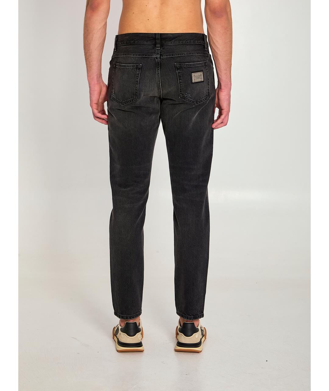 DOLCE&GABBANA Серые хлопковые прямые джинсы, фото 4