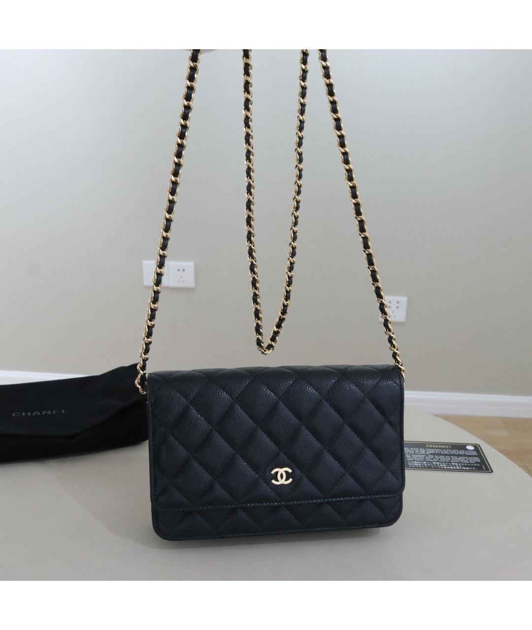 CHANEL Черная кожаная сумка через плечо, фото 10