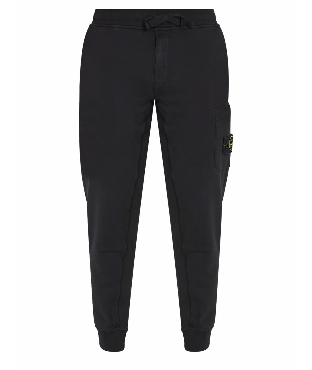 STONE ISLAND Черные хлопковые повседневные брюки, фото 1