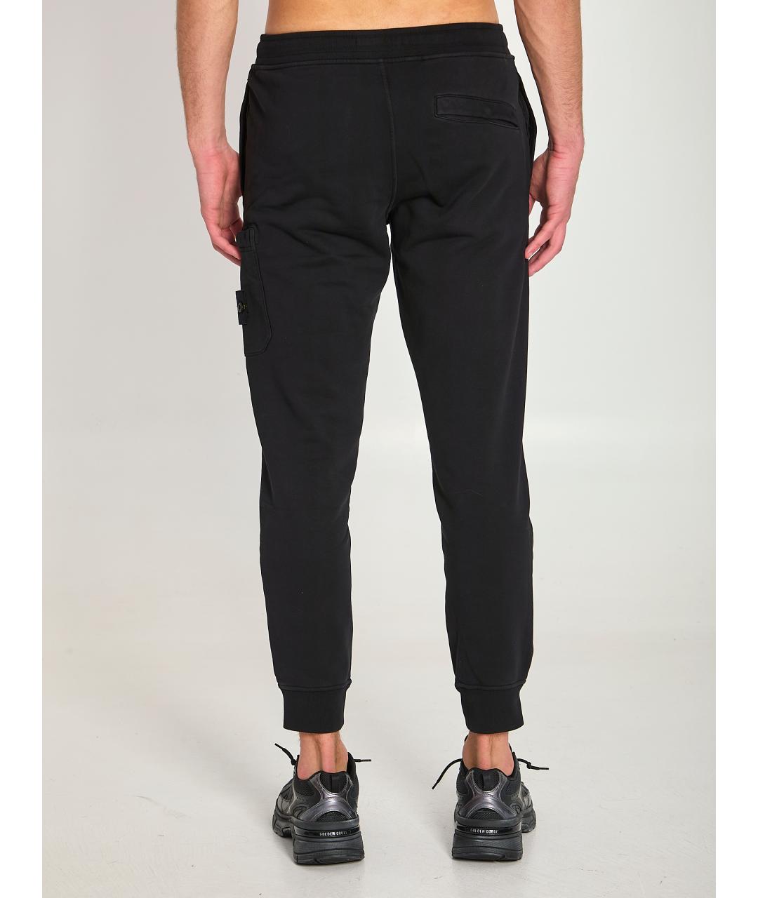 STONE ISLAND Черные хлопковые повседневные брюки, фото 4