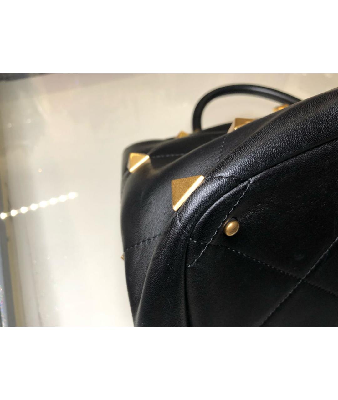 VALENTINO Черная кожаная сумка с короткими ручками, фото 6