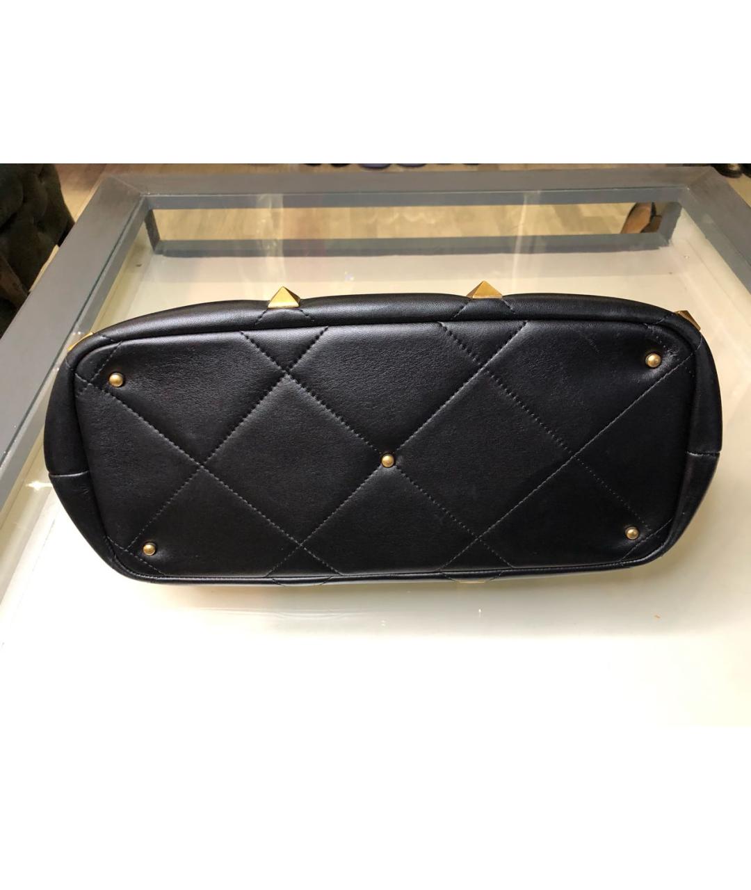 VALENTINO Черная кожаная сумка с короткими ручками, фото 3