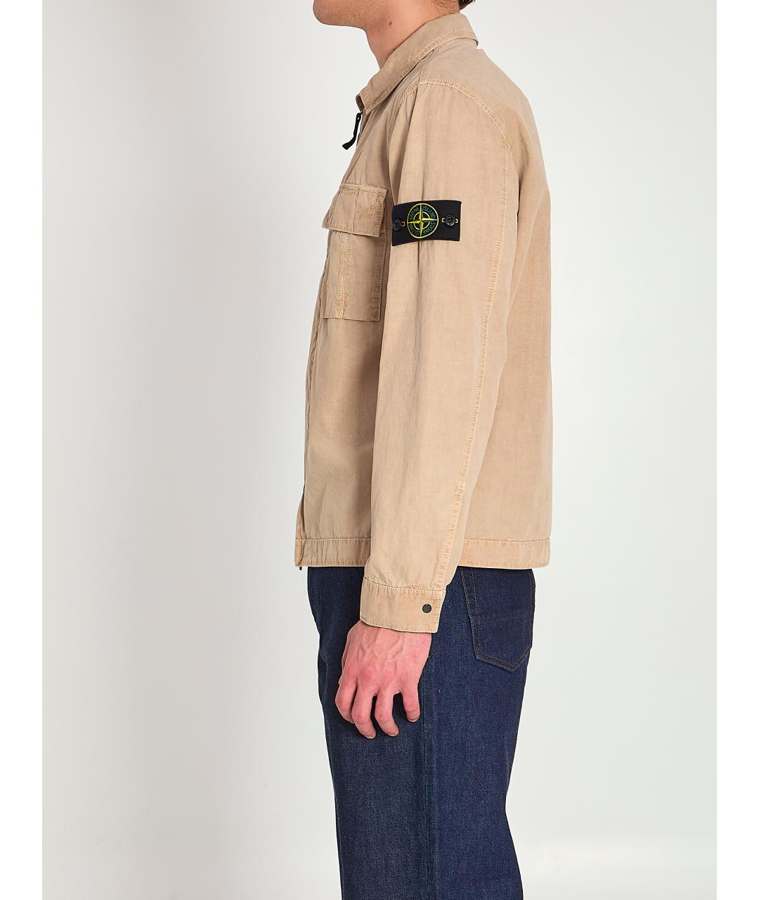 STONE ISLAND Бежевая хлопковая куртка, фото 3