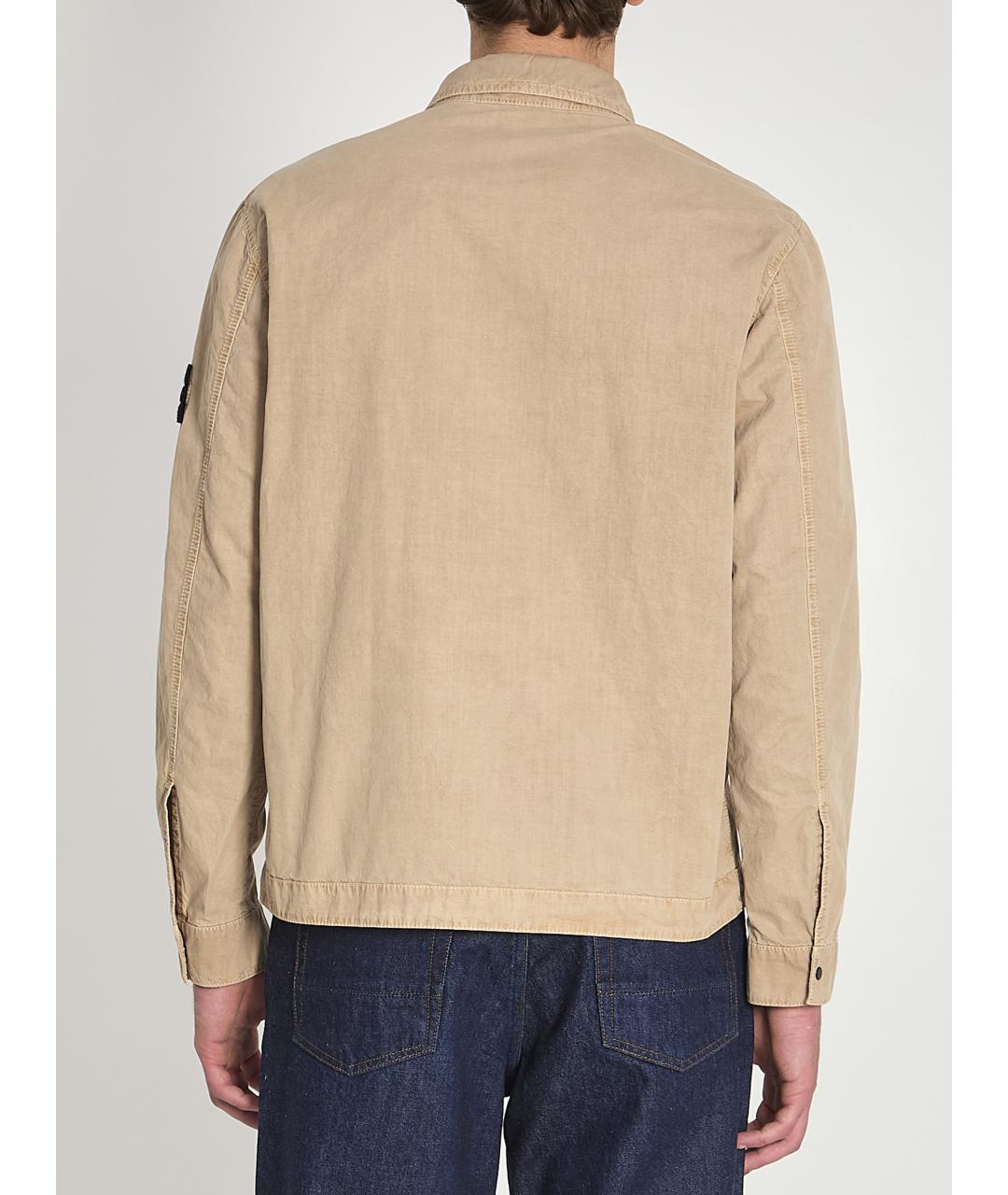 STONE ISLAND Бежевая хлопковая куртка, фото 4