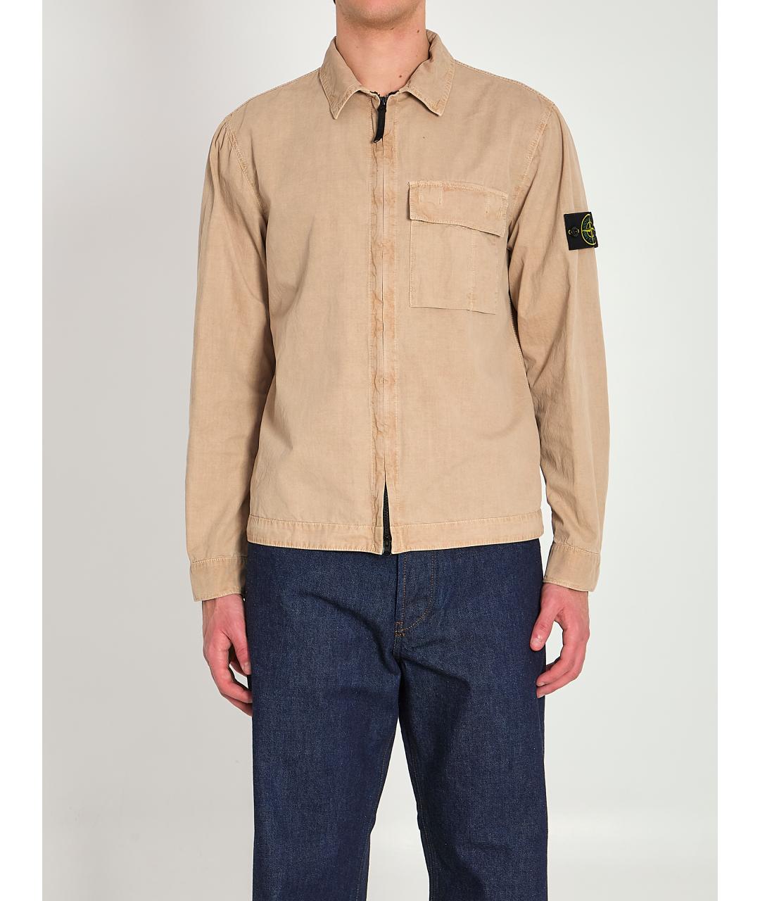 STONE ISLAND Бежевая хлопковая куртка, фото 5