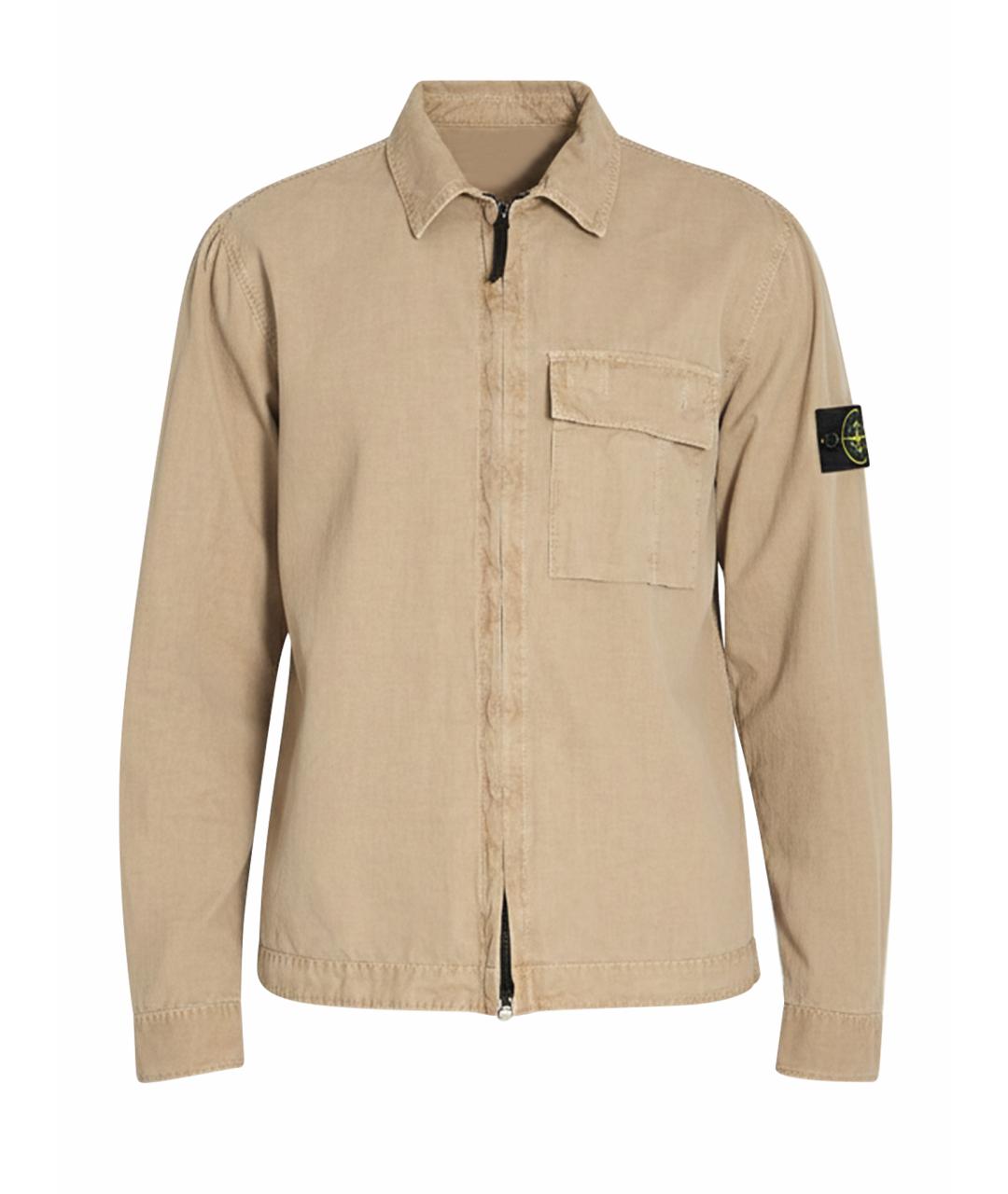 STONE ISLAND Бежевая хлопковая куртка, фото 1