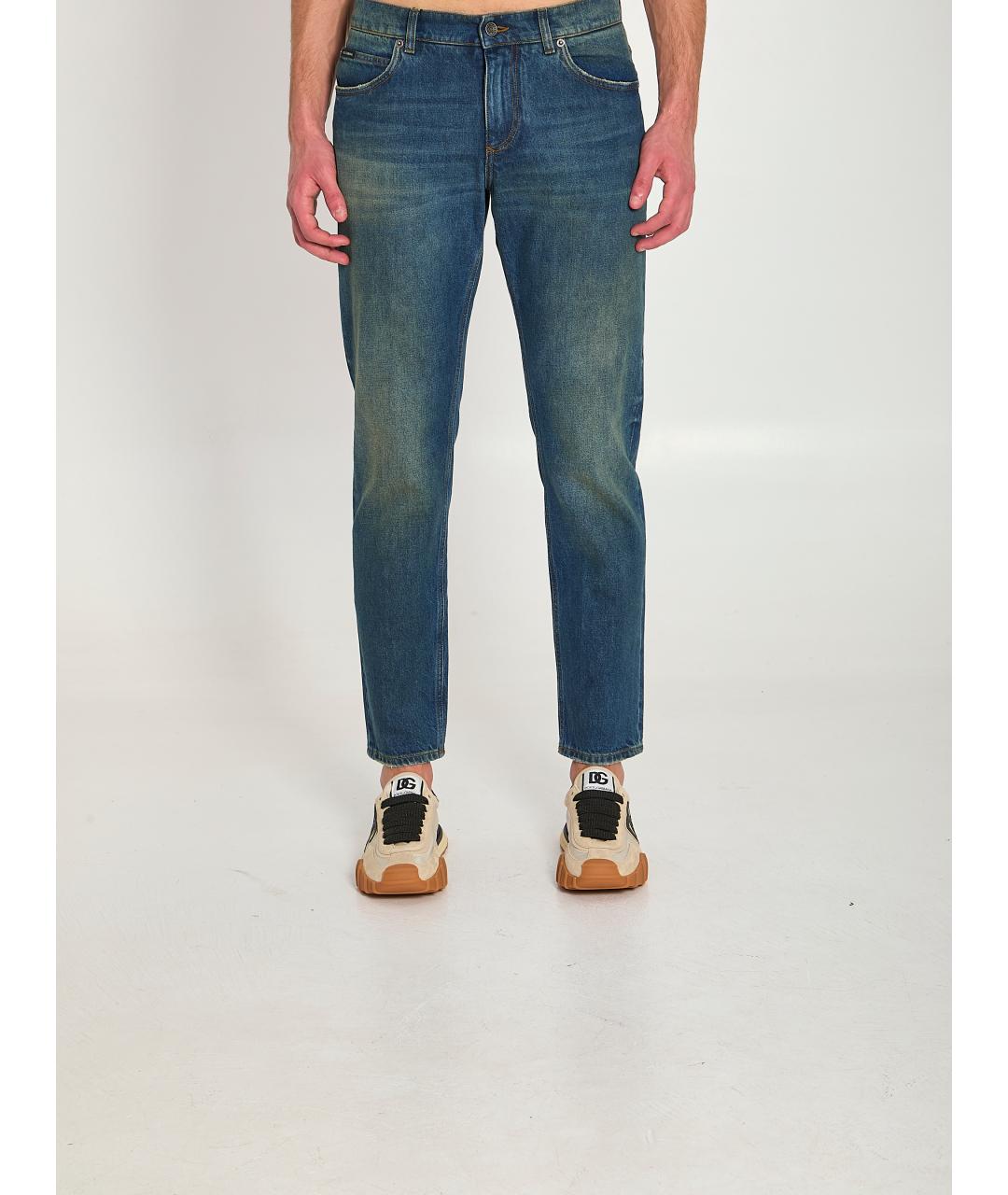 DOLCE&GABBANA Синие хлопковые джинсы скинни, фото 5