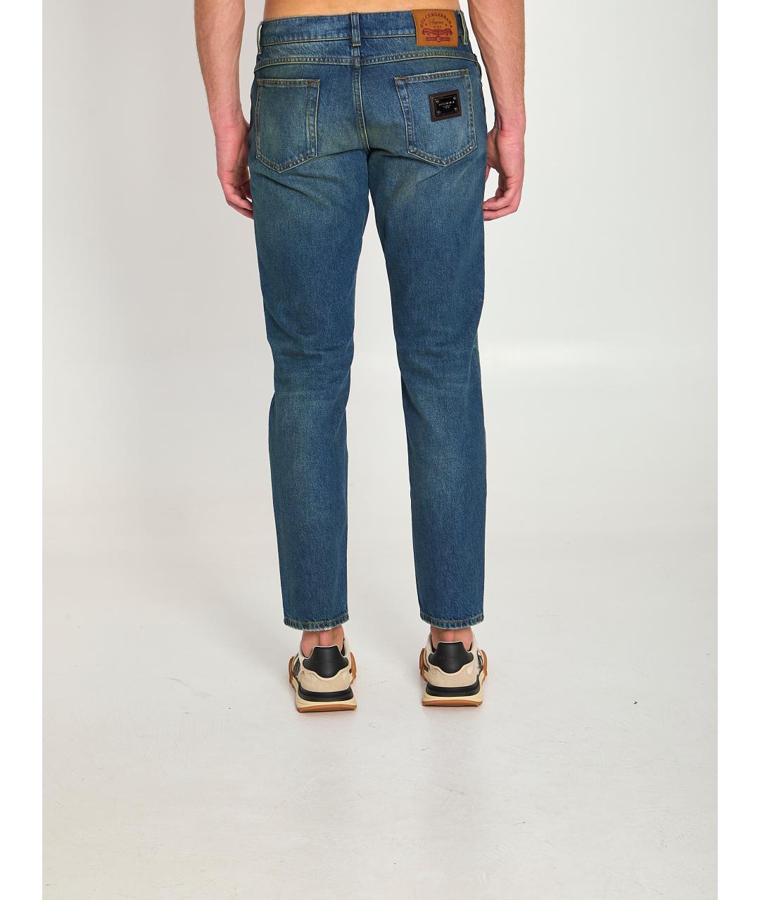 DOLCE&GABBANA Синие хлопковые джинсы скинни, фото 4