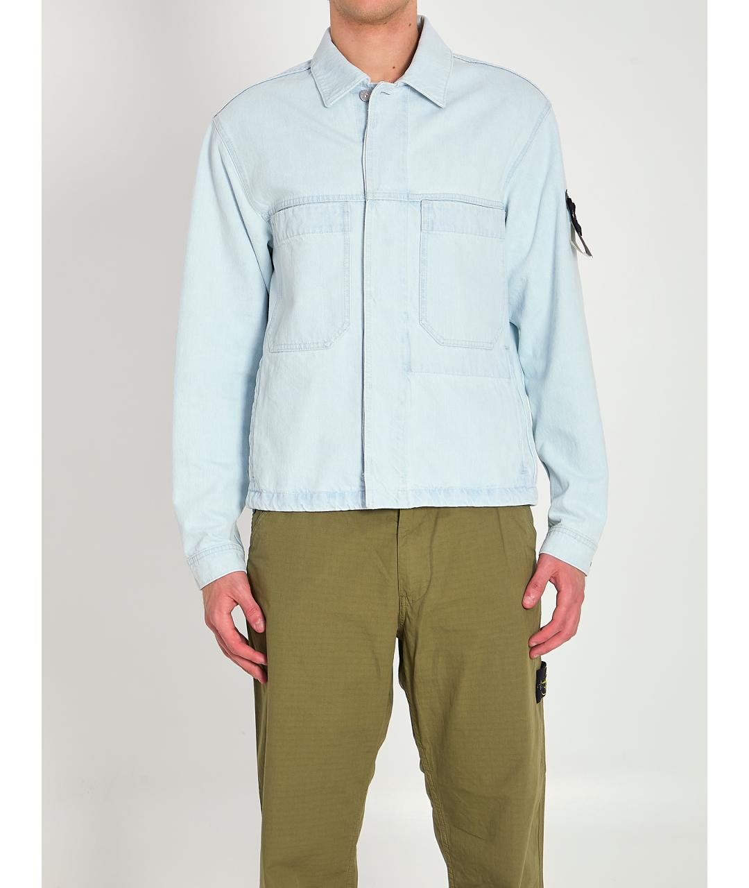 STONE ISLAND Голубая хлопковая куртка, фото 5