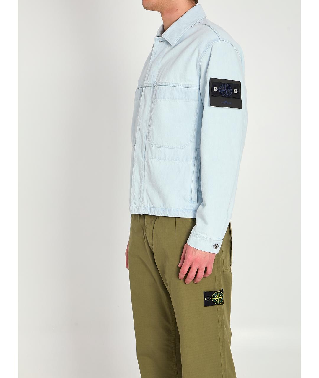 STONE ISLAND Голубая хлопковая куртка, фото 2