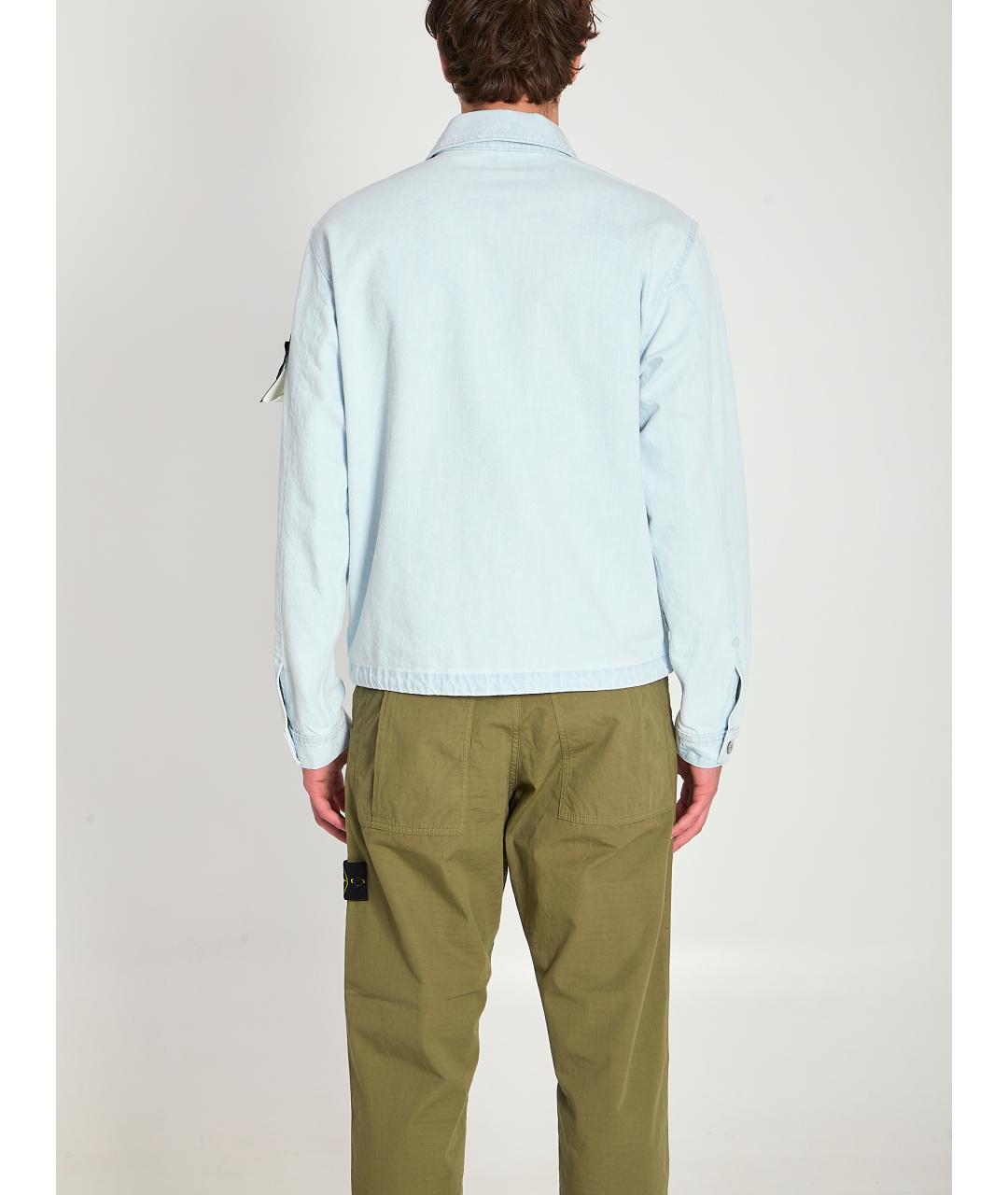 STONE ISLAND Голубая хлопковая куртка, фото 4