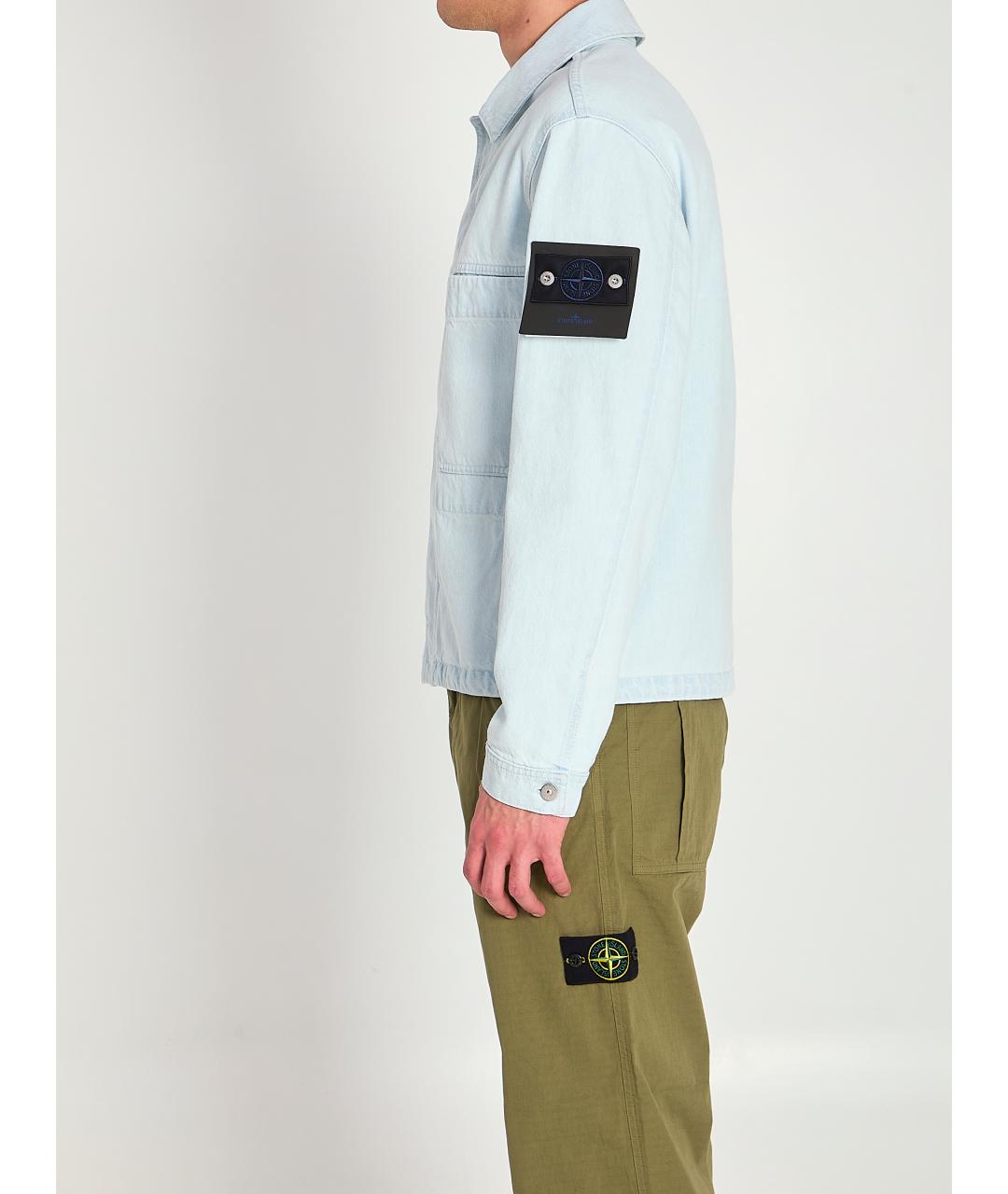 STONE ISLAND Голубая хлопковая куртка, фото 3