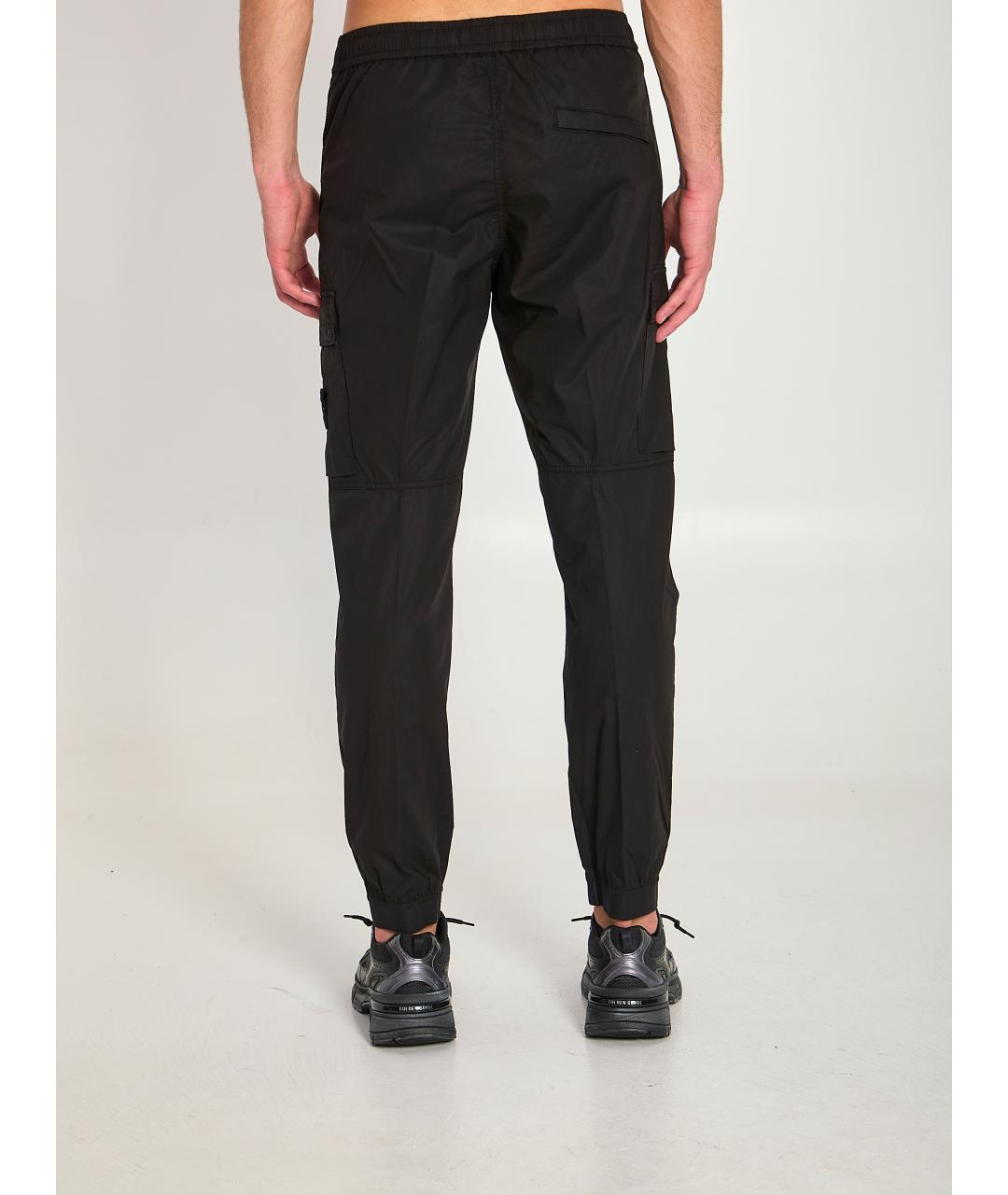 STONE ISLAND Черные хлопковые повседневные брюки, фото 4