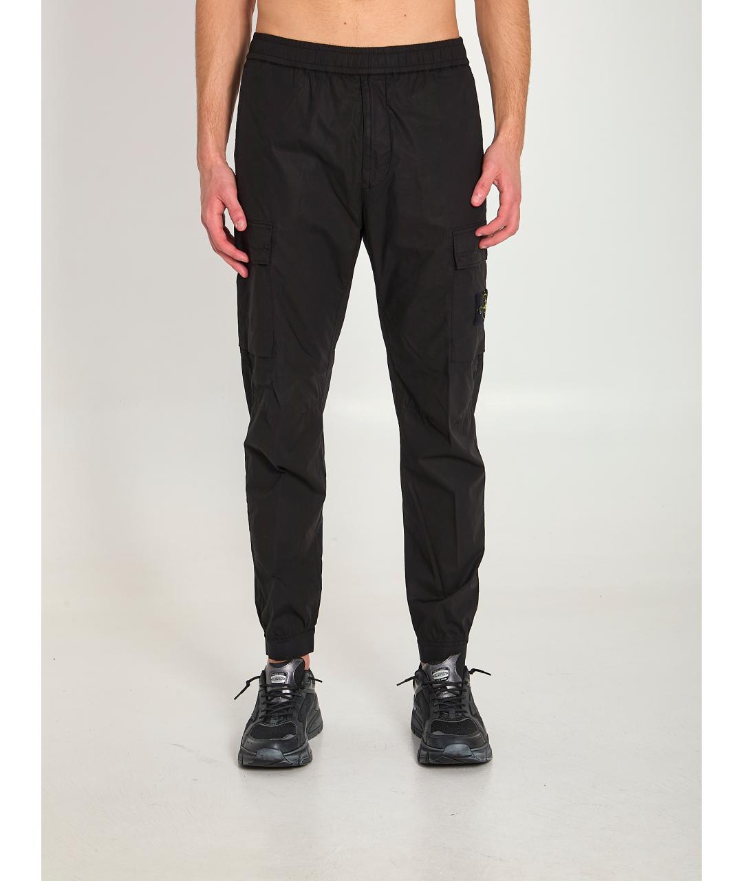 STONE ISLAND Черные хлопковые повседневные брюки, фото 5