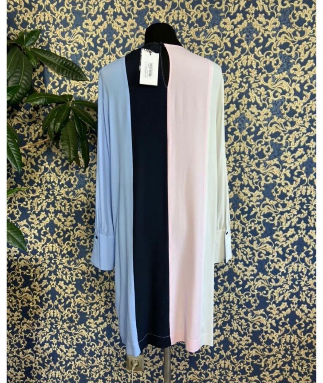 ERIKA CAVALLINI Голубое шелковое повседневное платье, фото 3