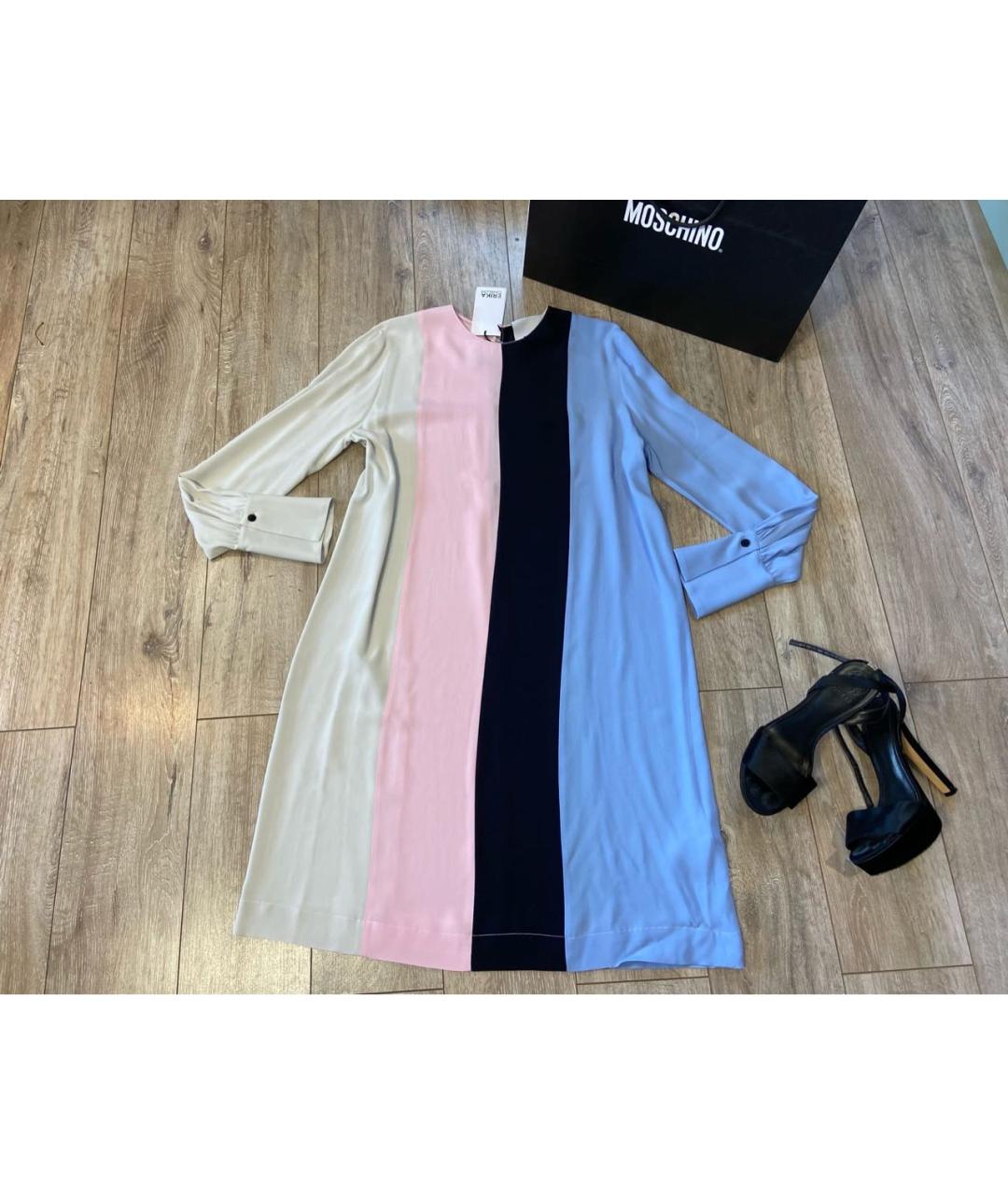 ERIKA CAVALLINI Голубое шелковое повседневное платье, фото 2