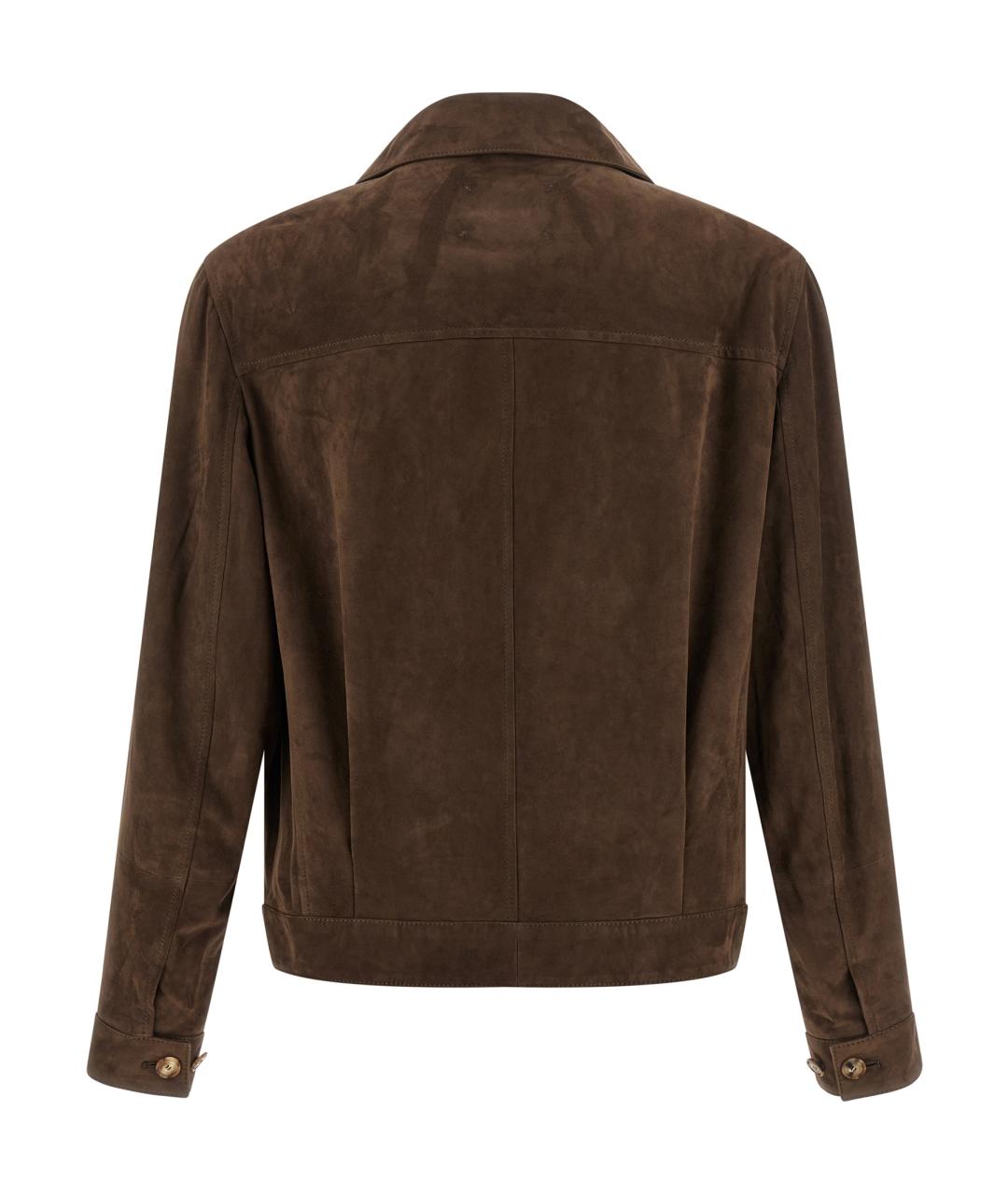 BRUNELLO CUCINELLI Коричневая кожаная куртка, фото 2