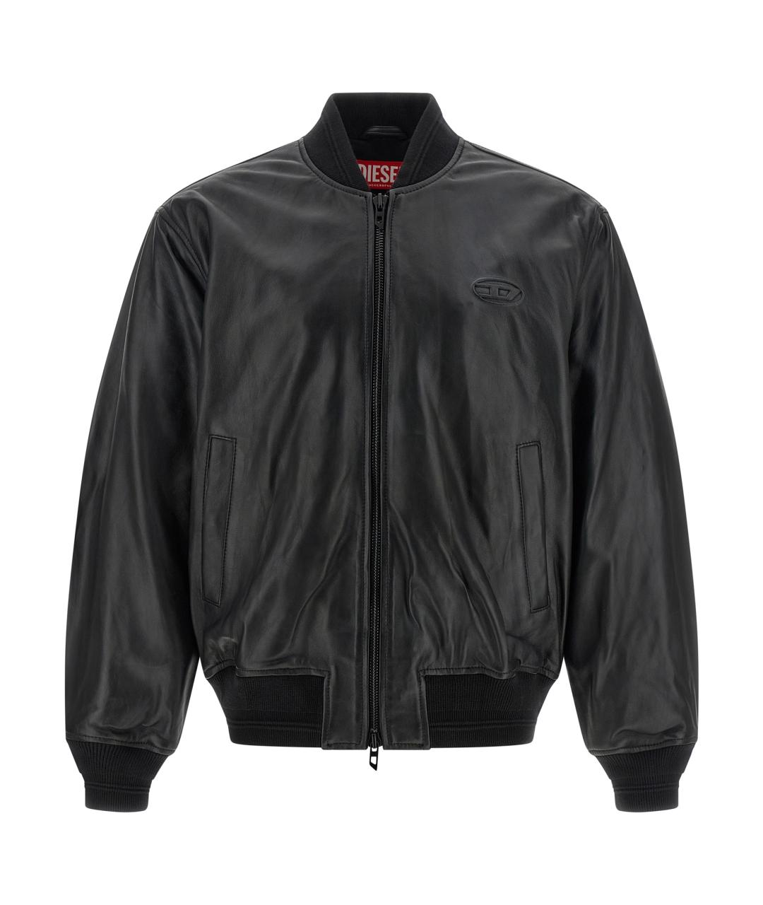 DIESEL Черная кожаная куртка, фото 1