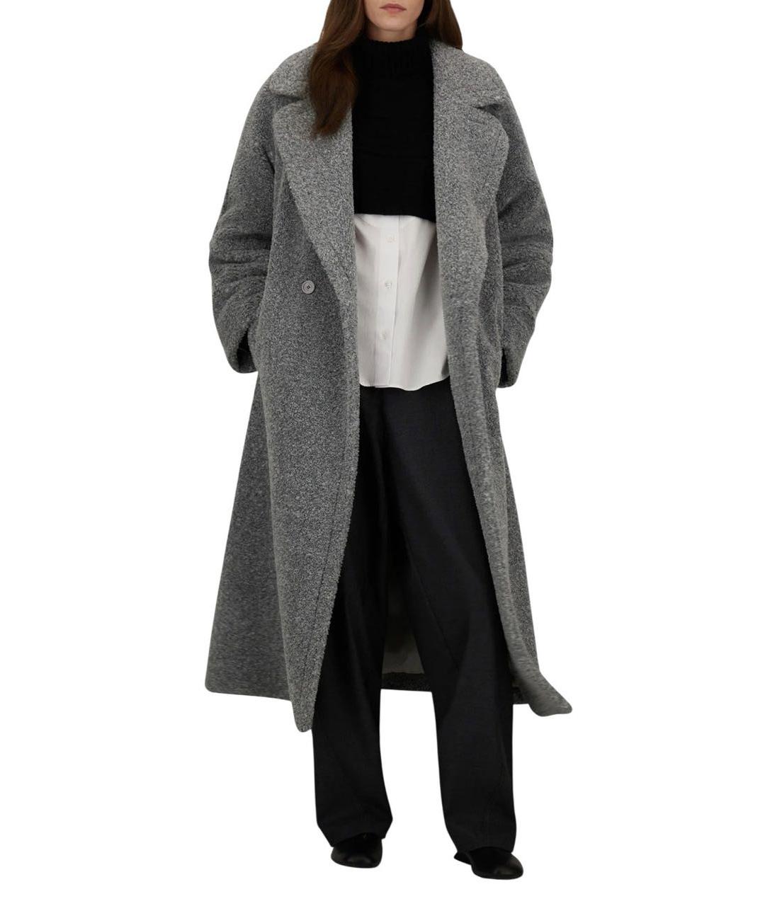 HERNO Серое полиэстеровое пальто, фото 3