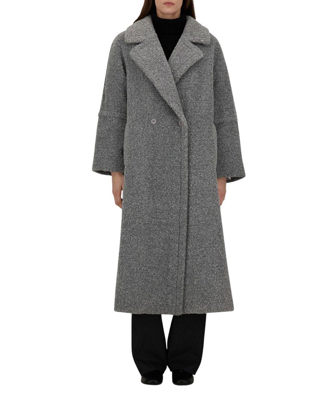 HERNO Серое полиэстеровое пальто, фото 4