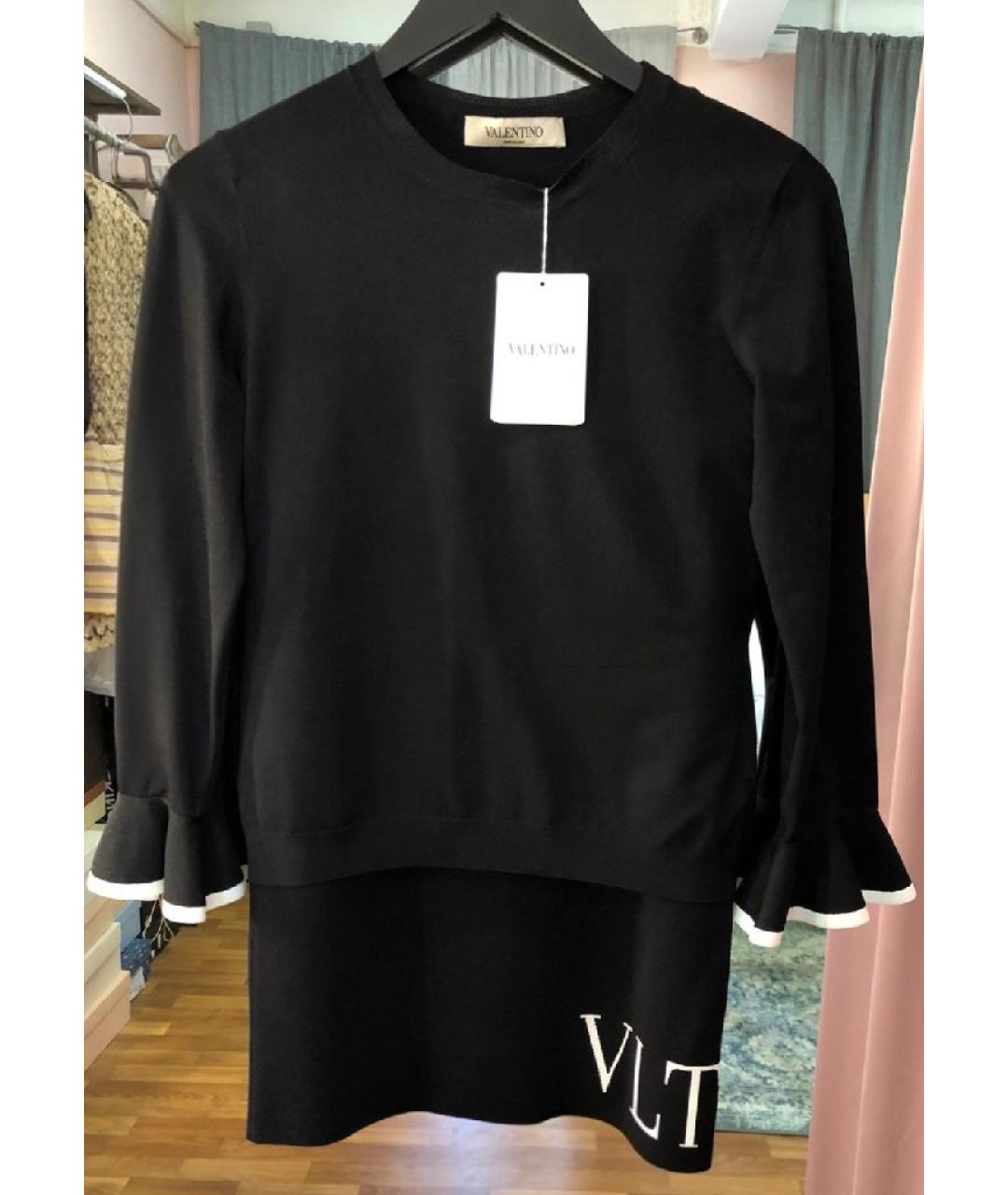 VALENTINO Черный вискозный костюм с юбками, фото 3