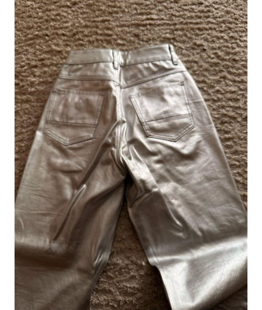 GOLDEN GOOSE DELUXE BRAND Серебряные хлопковые джинсы слим, фото 5