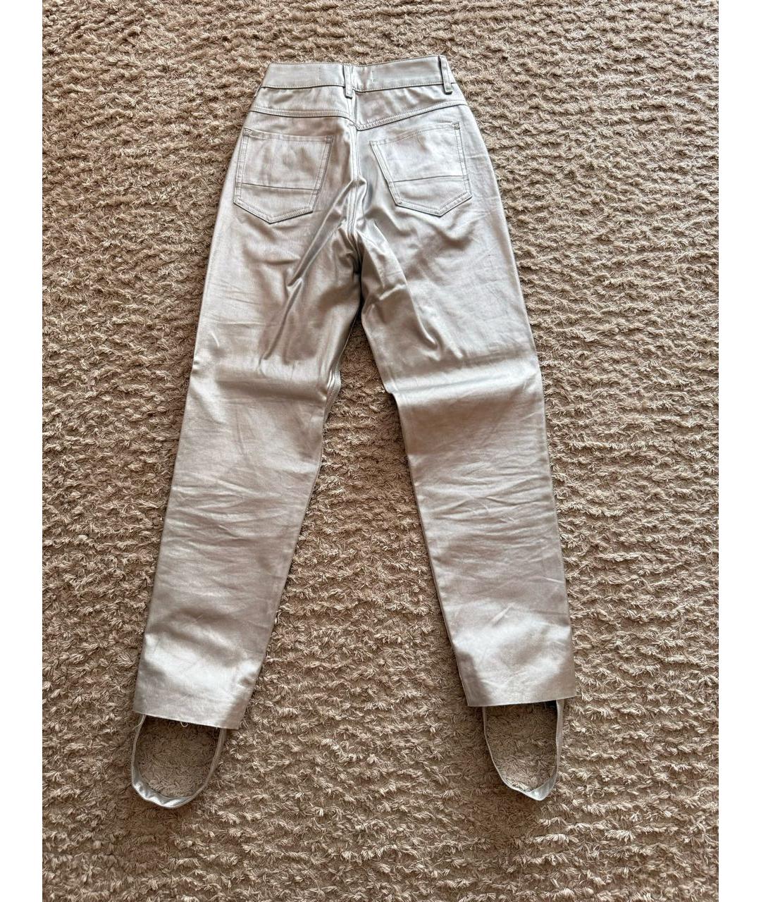 GOLDEN GOOSE DELUXE BRAND Серебряные хлопковые джинсы слим, фото 2