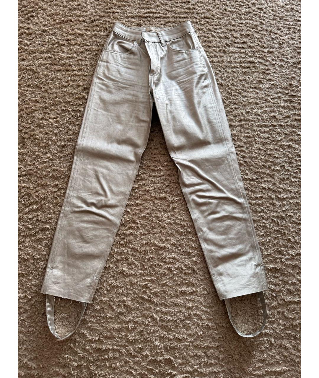 GOLDEN GOOSE DELUXE BRAND Серебряные хлопковые джинсы слим, фото 8