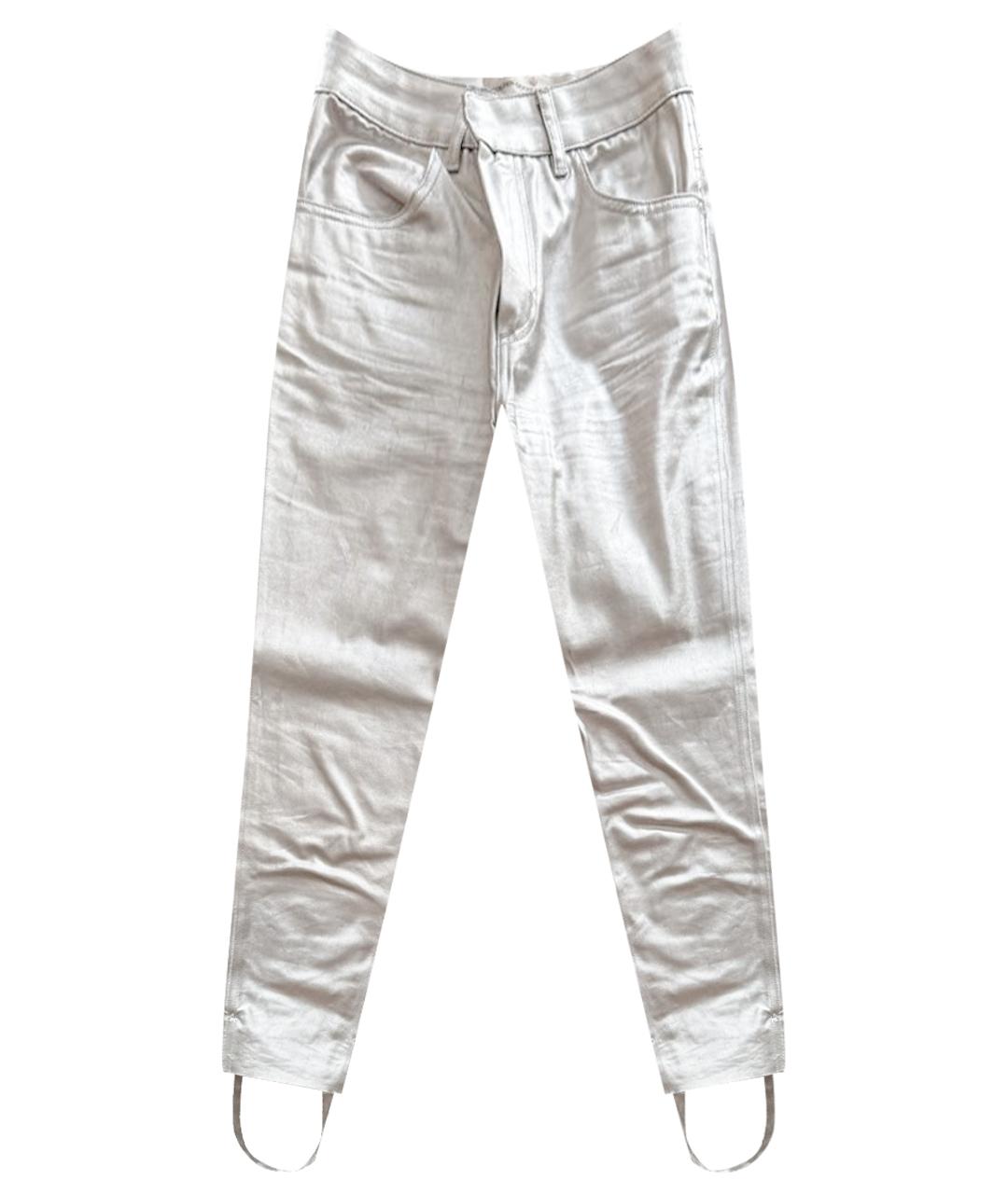 GOLDEN GOOSE DELUXE BRAND Серебряные хлопковые джинсы слим, фото 1