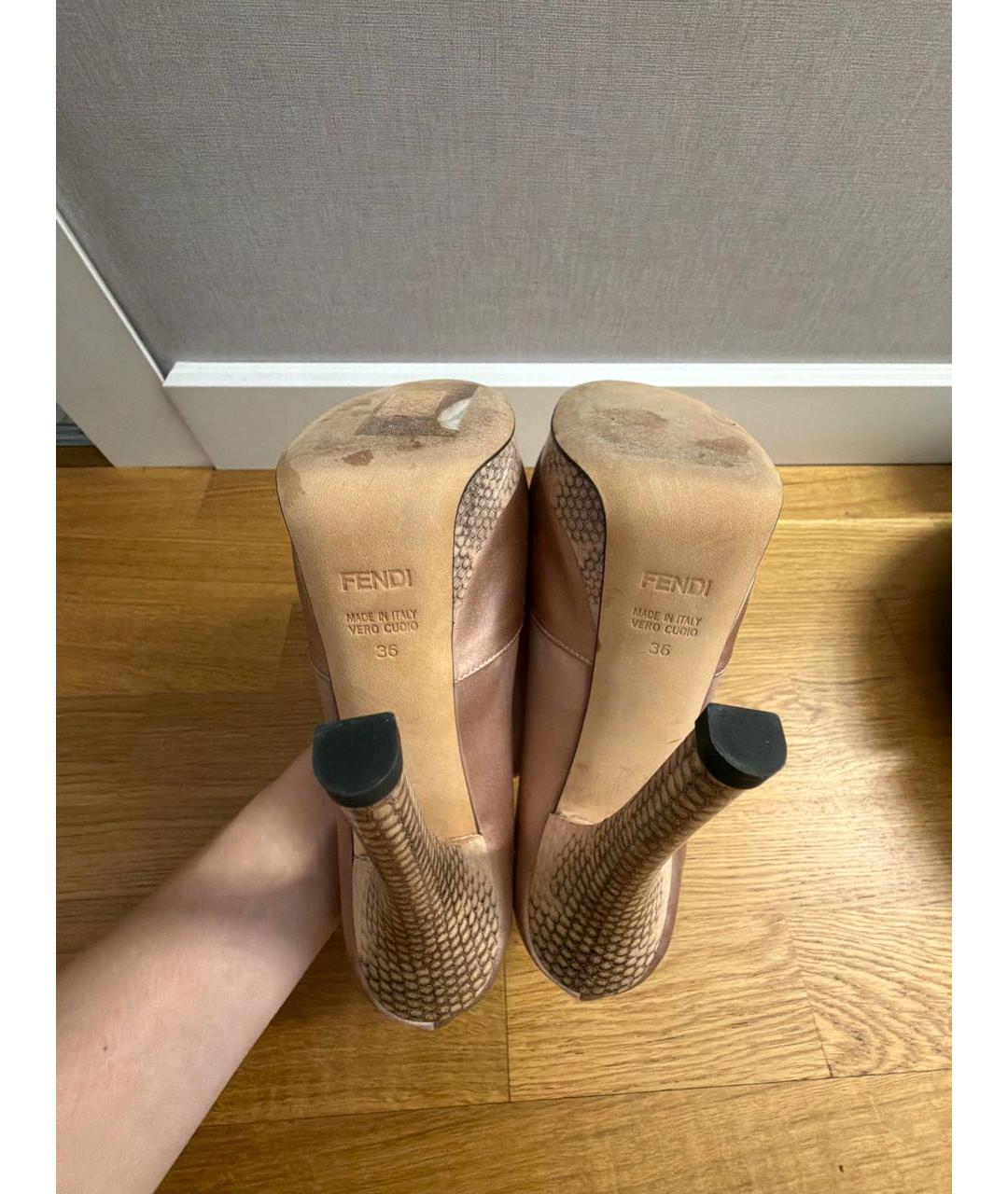 FENDI Розовые текстильные туфли, фото 5