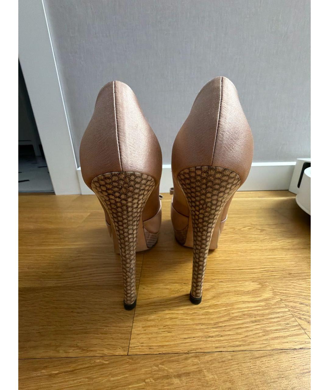 FENDI Розовые текстильные туфли, фото 4