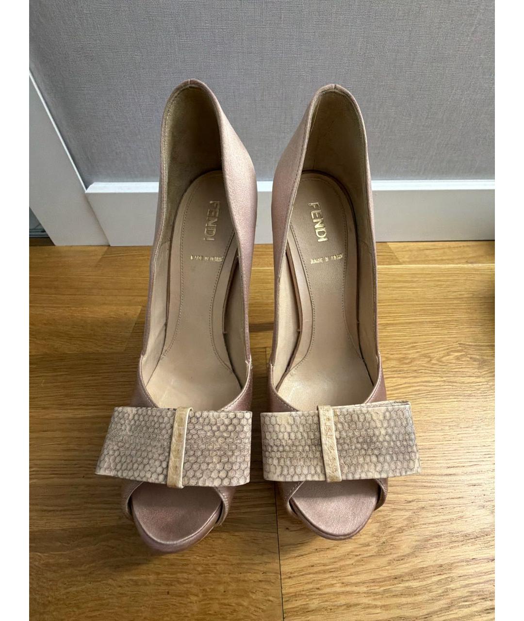 FENDI Розовые текстильные туфли, фото 2