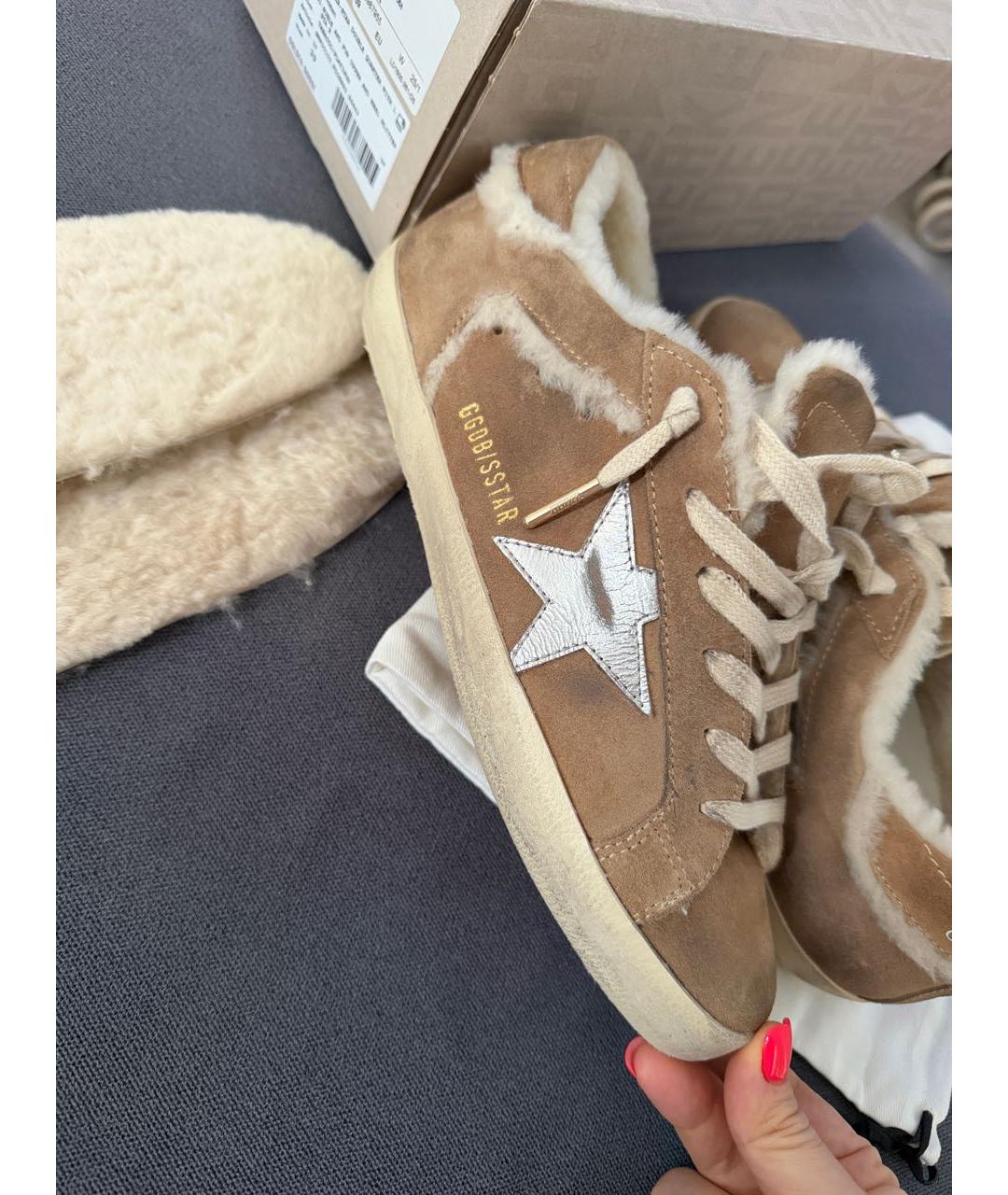 GOLDEN GOOSE DELUXE BRAND Коричневые замшевые кеды, фото 3