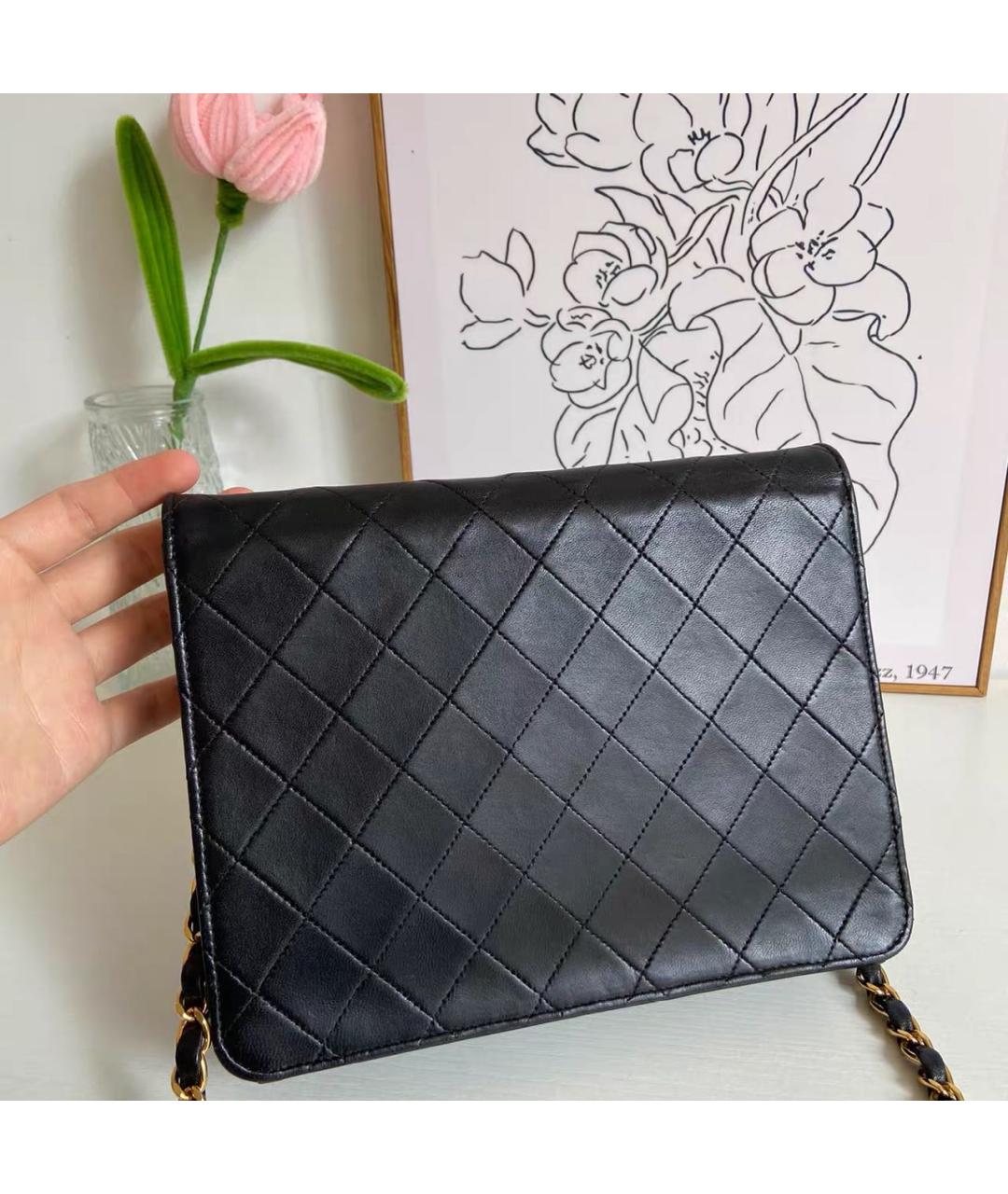 CHANEL Черная кожаная сумка через плечо, фото 5