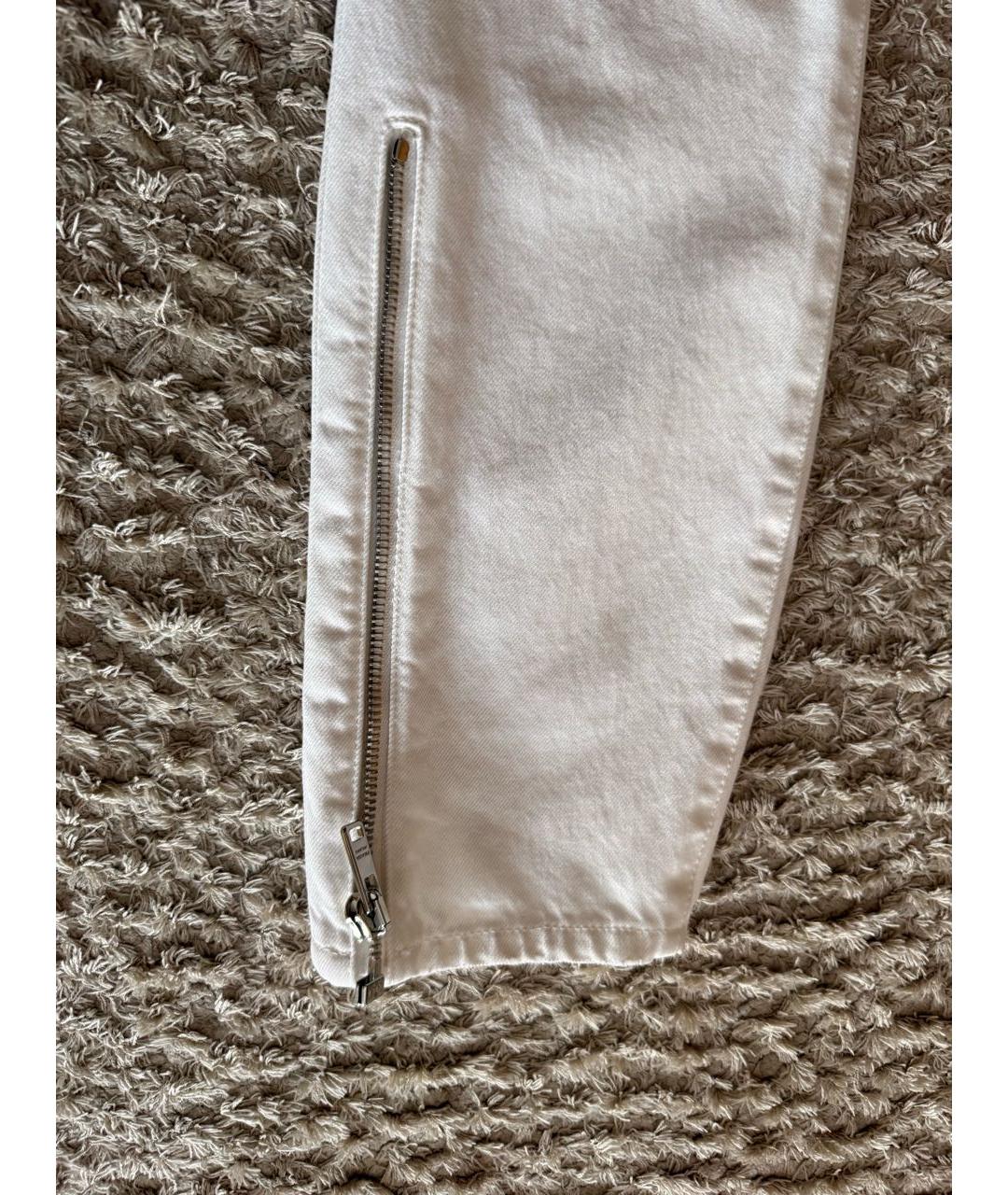 PRADA Белые хлопковые джинсы слим, фото 4