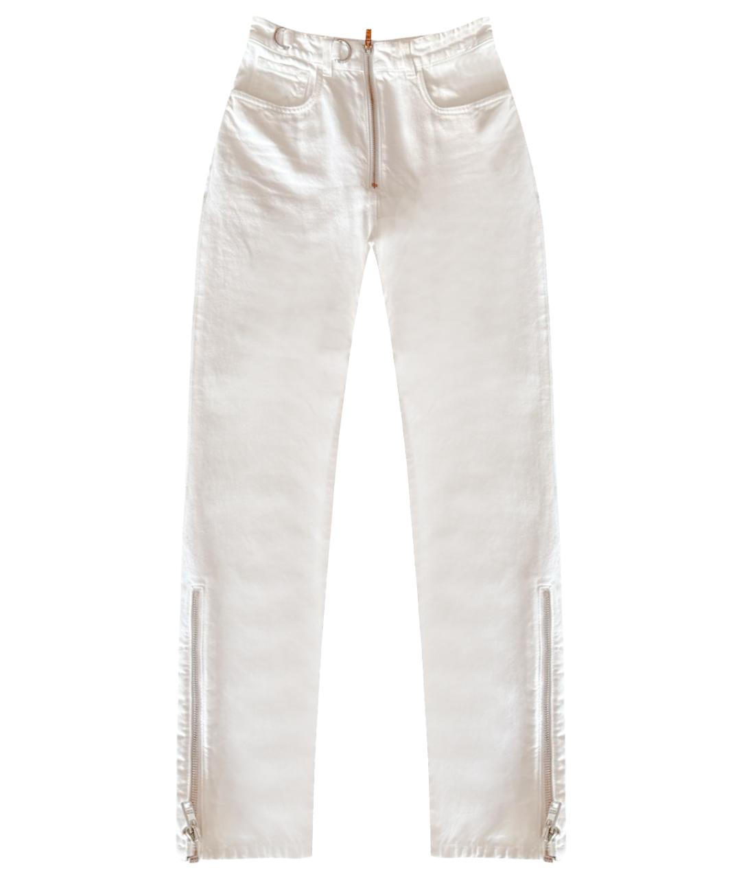PRADA Белые хлопковые джинсы слим, фото 1