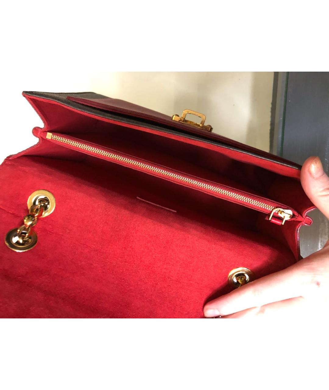 LOUIS VUITTON Красная кожаная сумка через плечо, фото 4