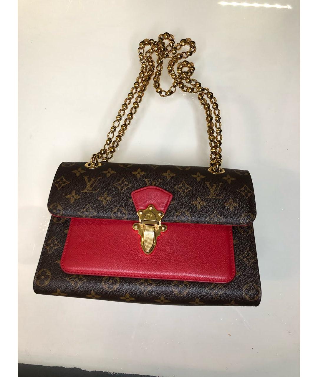 LOUIS VUITTON Красная кожаная сумка через плечо, фото 9