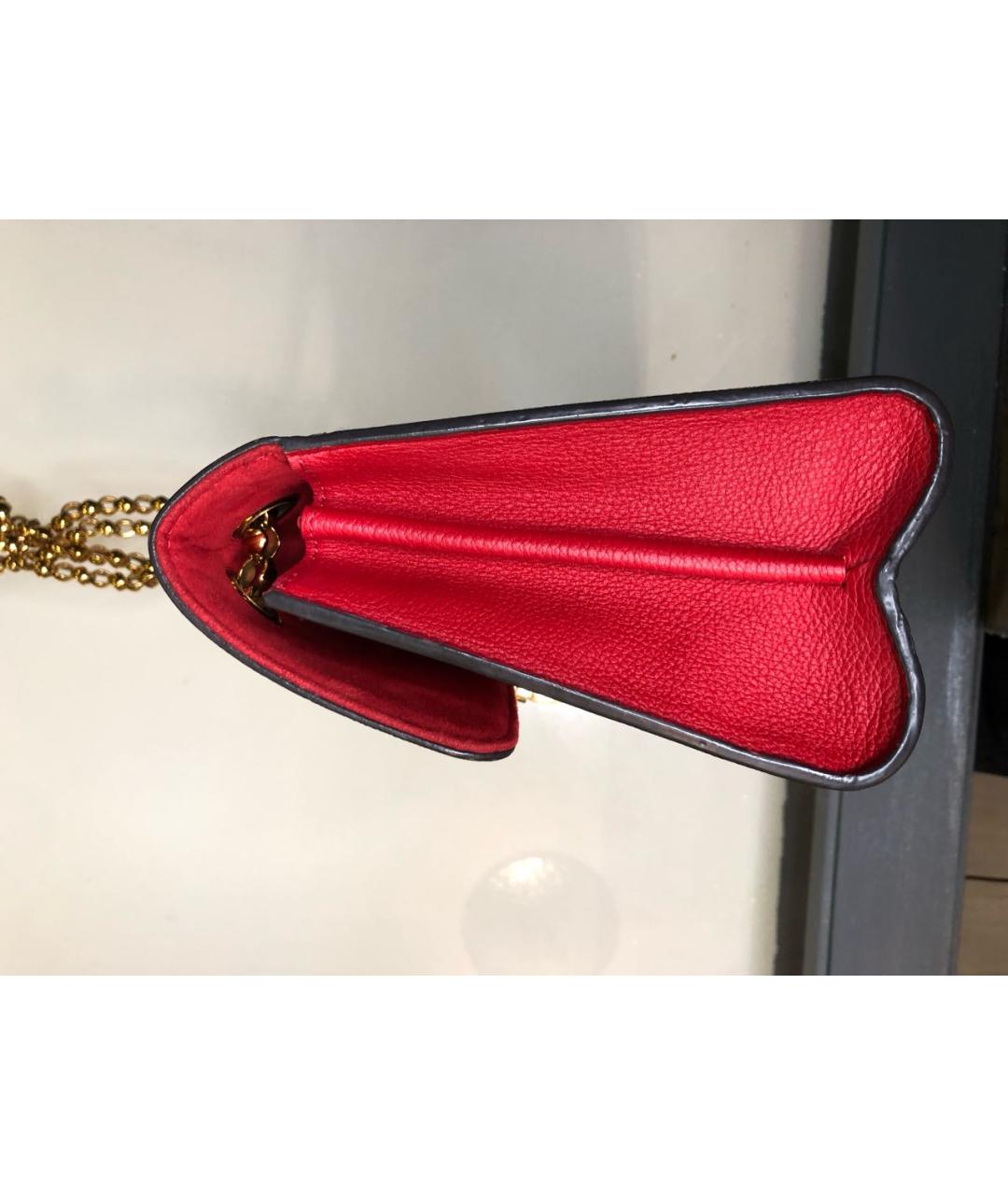 LOUIS VUITTON Красная кожаная сумка через плечо, фото 6