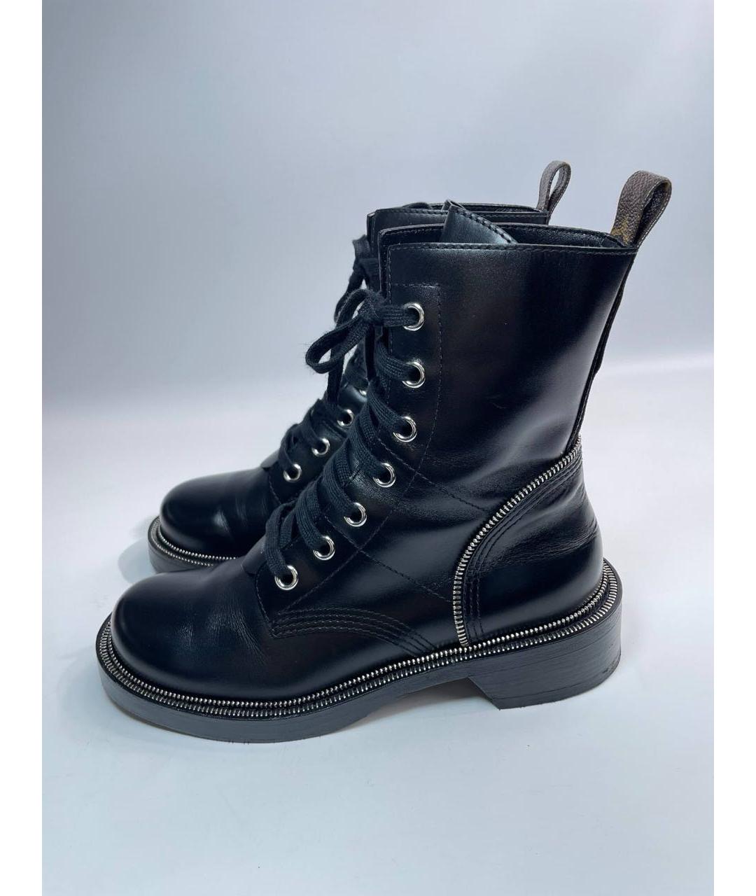 LOUIS VUITTON Черные кожаные ботинки, фото 5