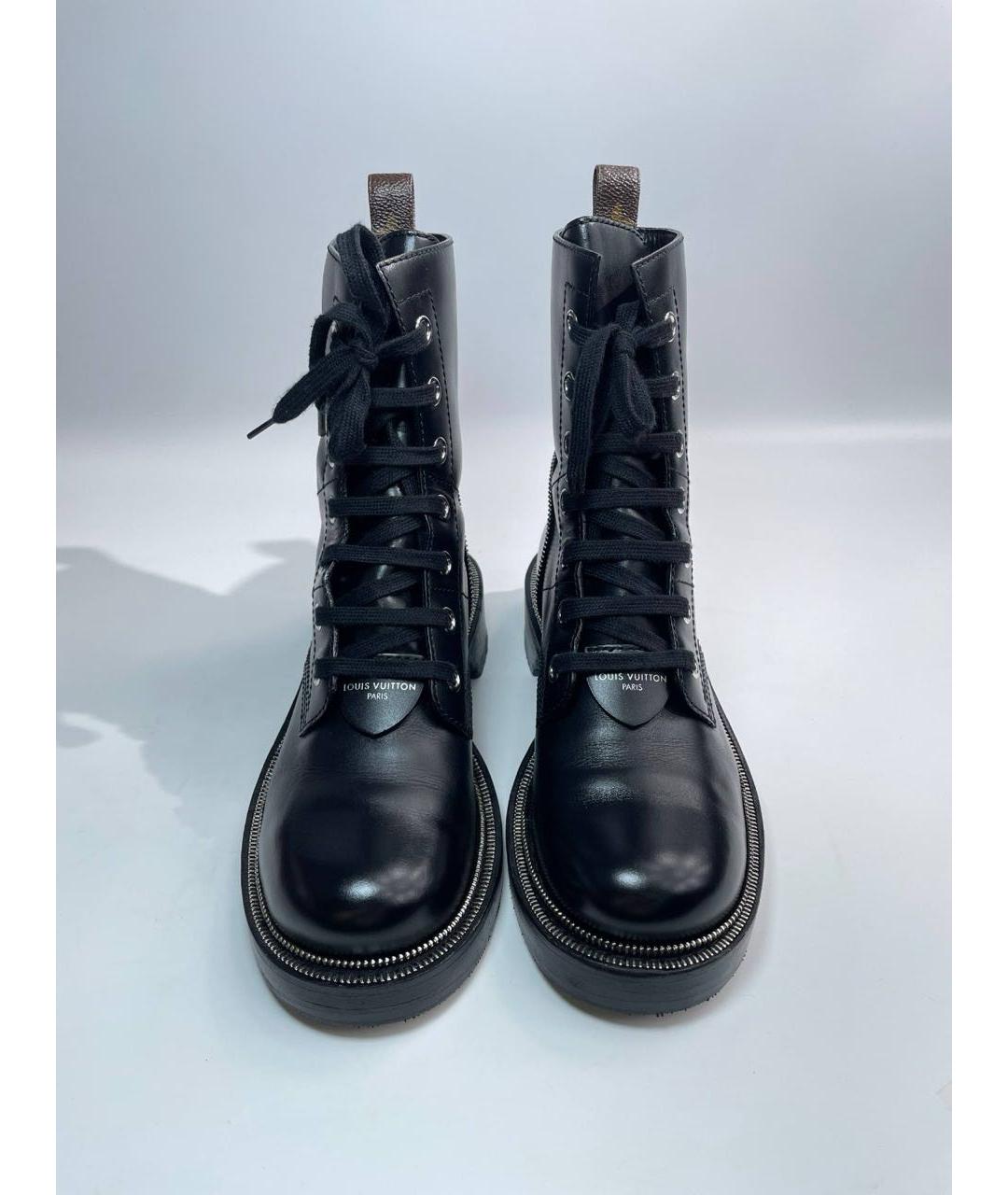 LOUIS VUITTON Черные кожаные ботинки, фото 2