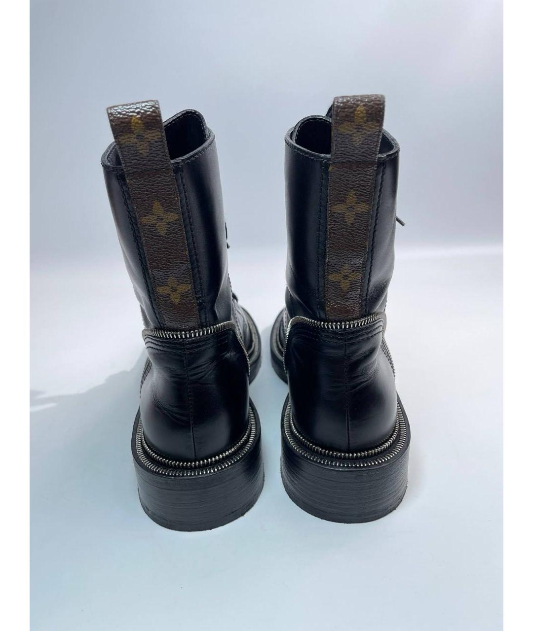 LOUIS VUITTON Черные кожаные ботинки, фото 4