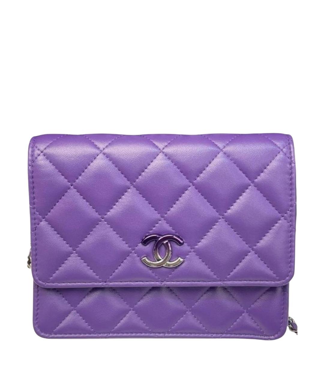 CHANEL Фиолетовая кожаная сумка через плечо, фото 1