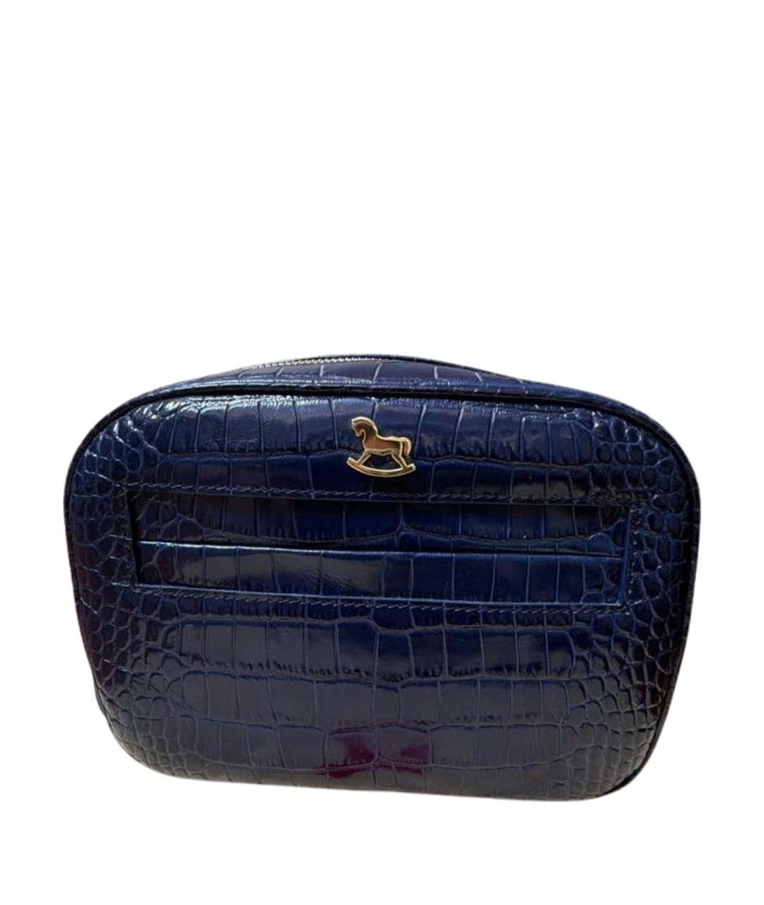 ULYANA SERGEENKO Синяя кожаная косметичка, фото 1